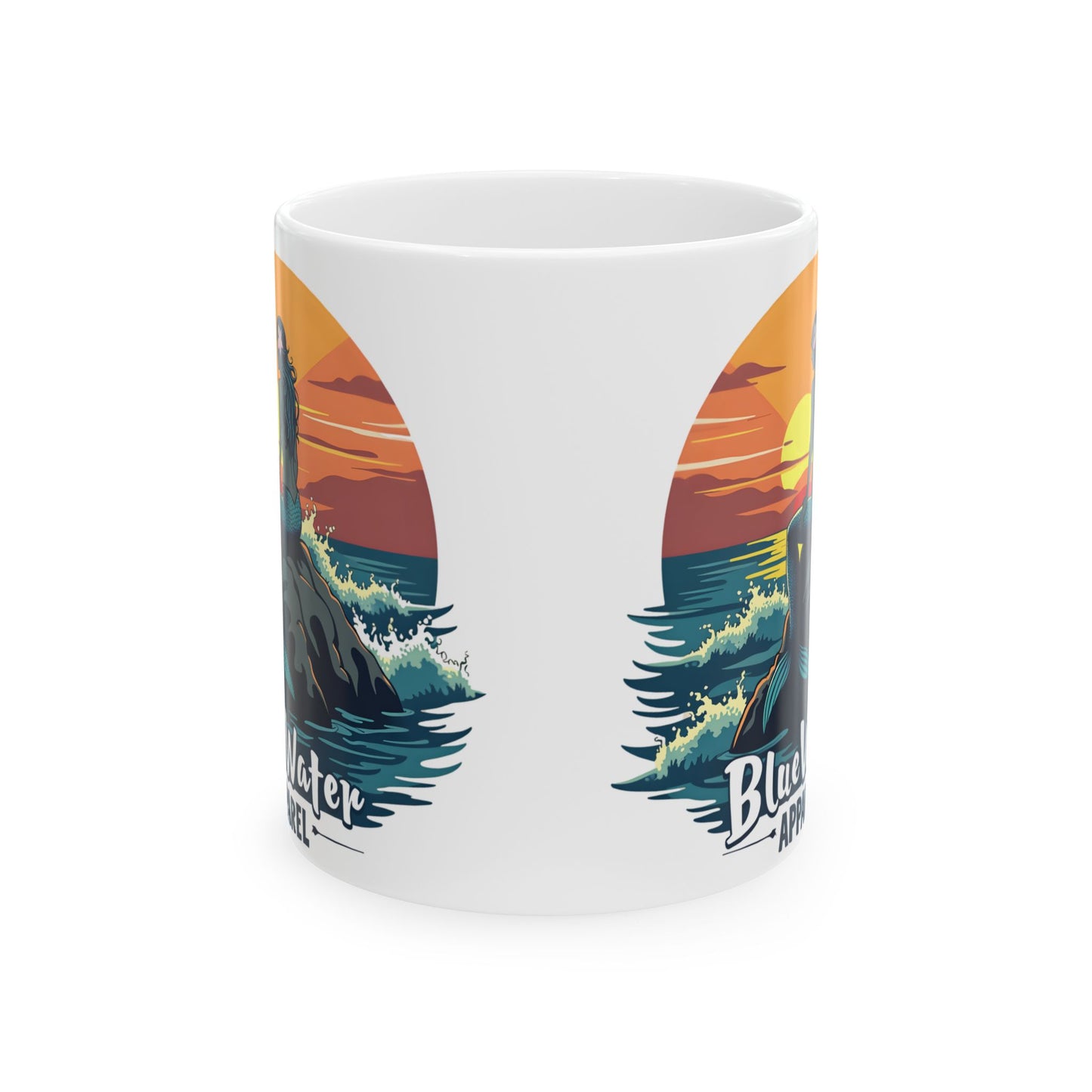 Retro Graphic Ceramic Mug - Mermaid Sunset by Blue Water Apparel