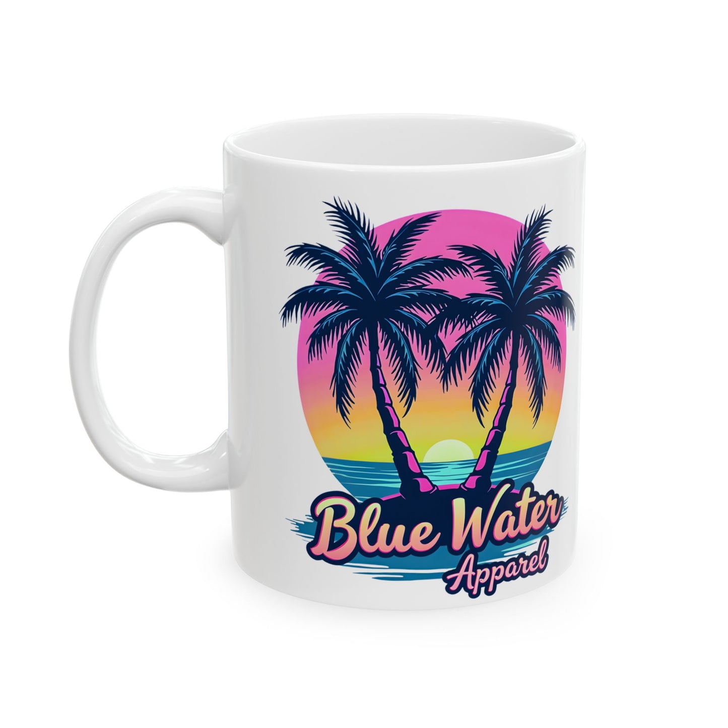 Retro Graphic Ceramic Mug - Neon Tropics by Blue Water Apparel