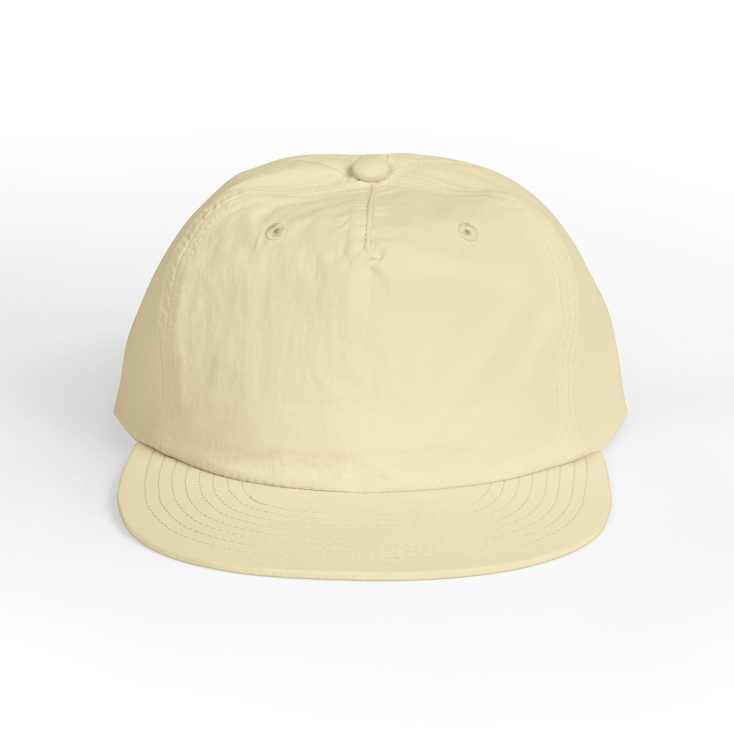 front view of butter colored surf cap