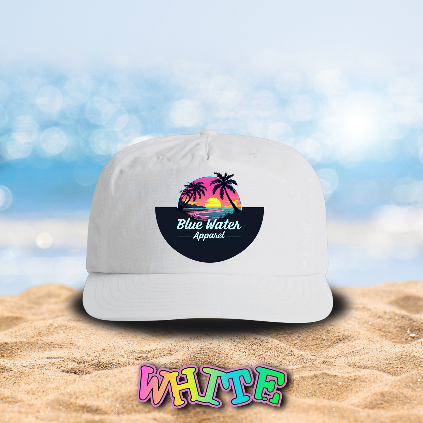 Neon Sunset Surf Cap, Unisex, 14 Colors To Choose From, Exclusive Design by Blue Water Apparel