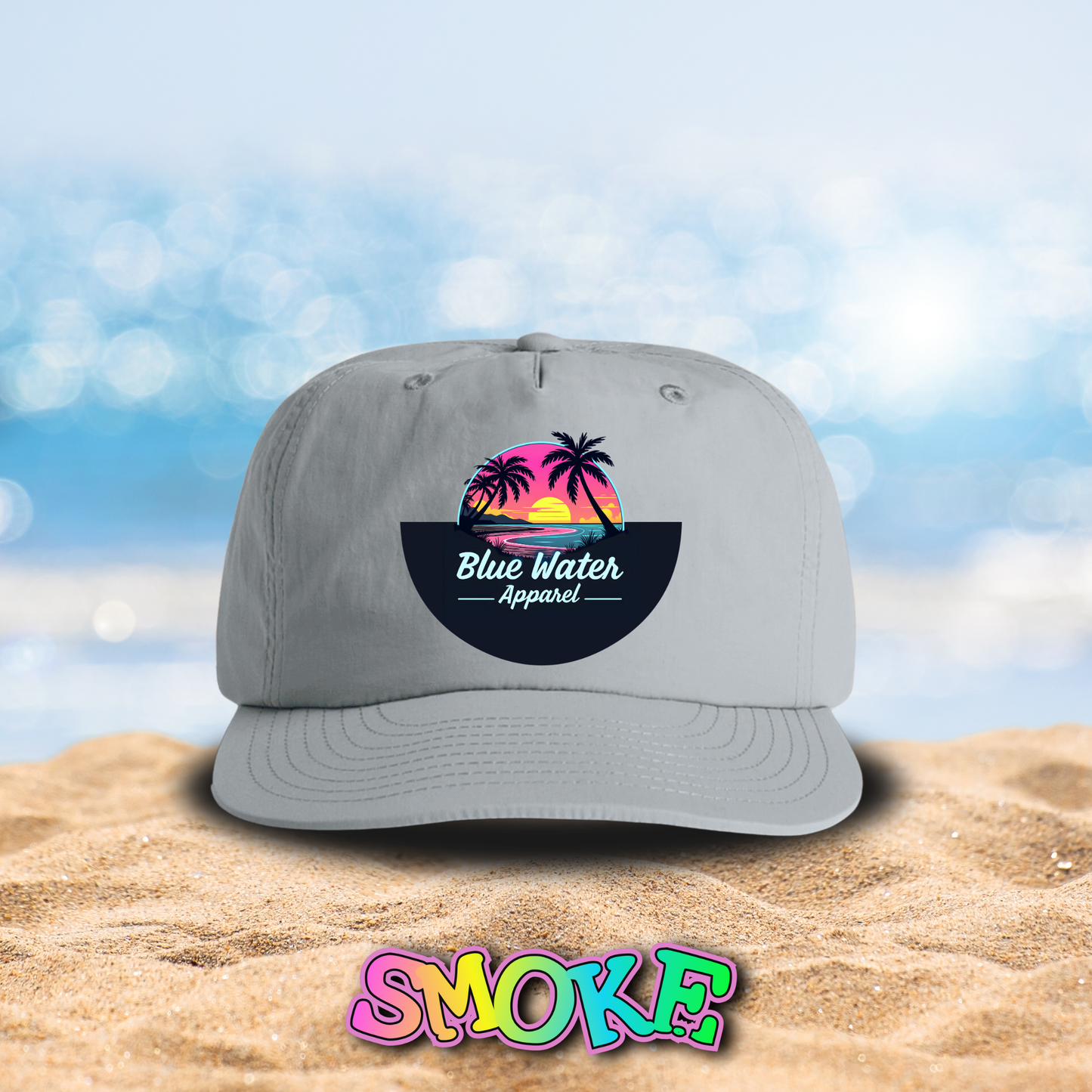 Neon Sunset Surf Cap, Unisex, 14 Colors To Choose From, Exclusive Design by Blue Water Apparel