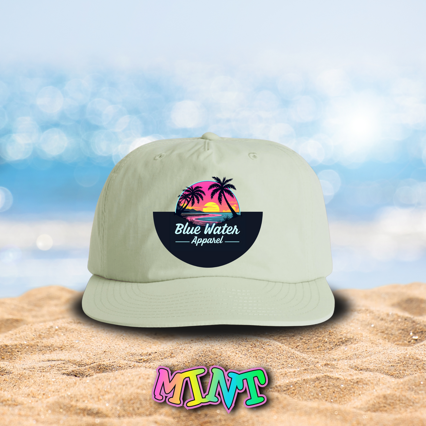 Neon Sunset Surf Cap, Unisex, 14 Colors To Choose From, Exclusive Design by Blue Water Apparel