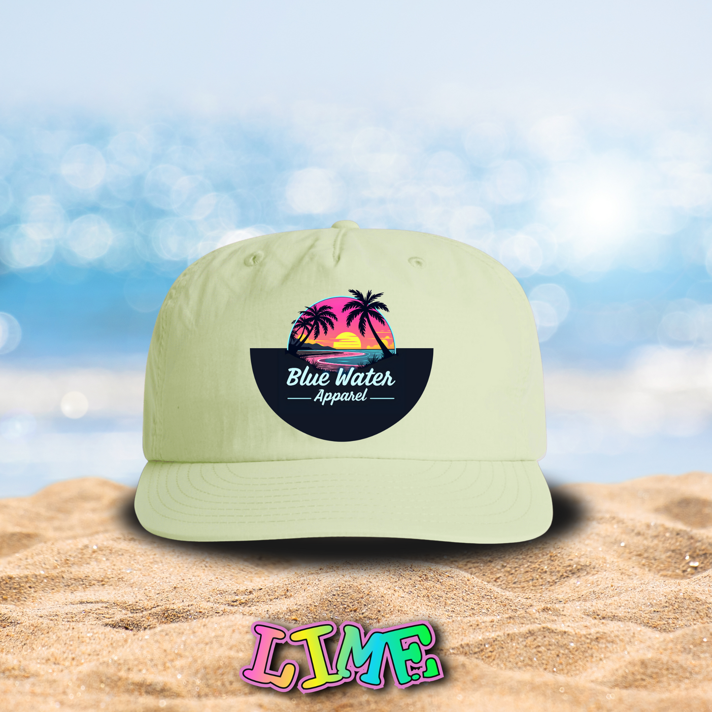 Neon Sunset Surf Cap, Unisex, 14 Colors To Choose From, Exclusive Design by Blue Water Apparel