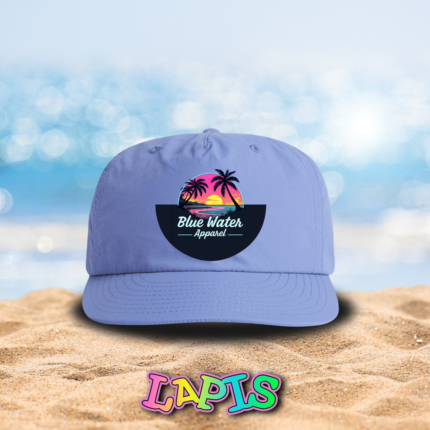 Neon Sunset Surf Cap, Unisex, 14 Colors To Choose From, Exclusive Design by Blue Water Apparel