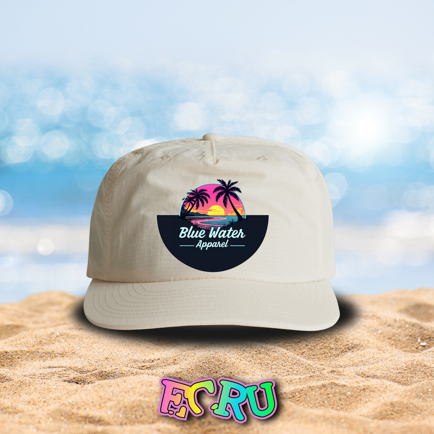 Neon Sunset Surf Cap, Unisex, 14 Colors To Choose From, Exclusive Design by Blue Water Apparel