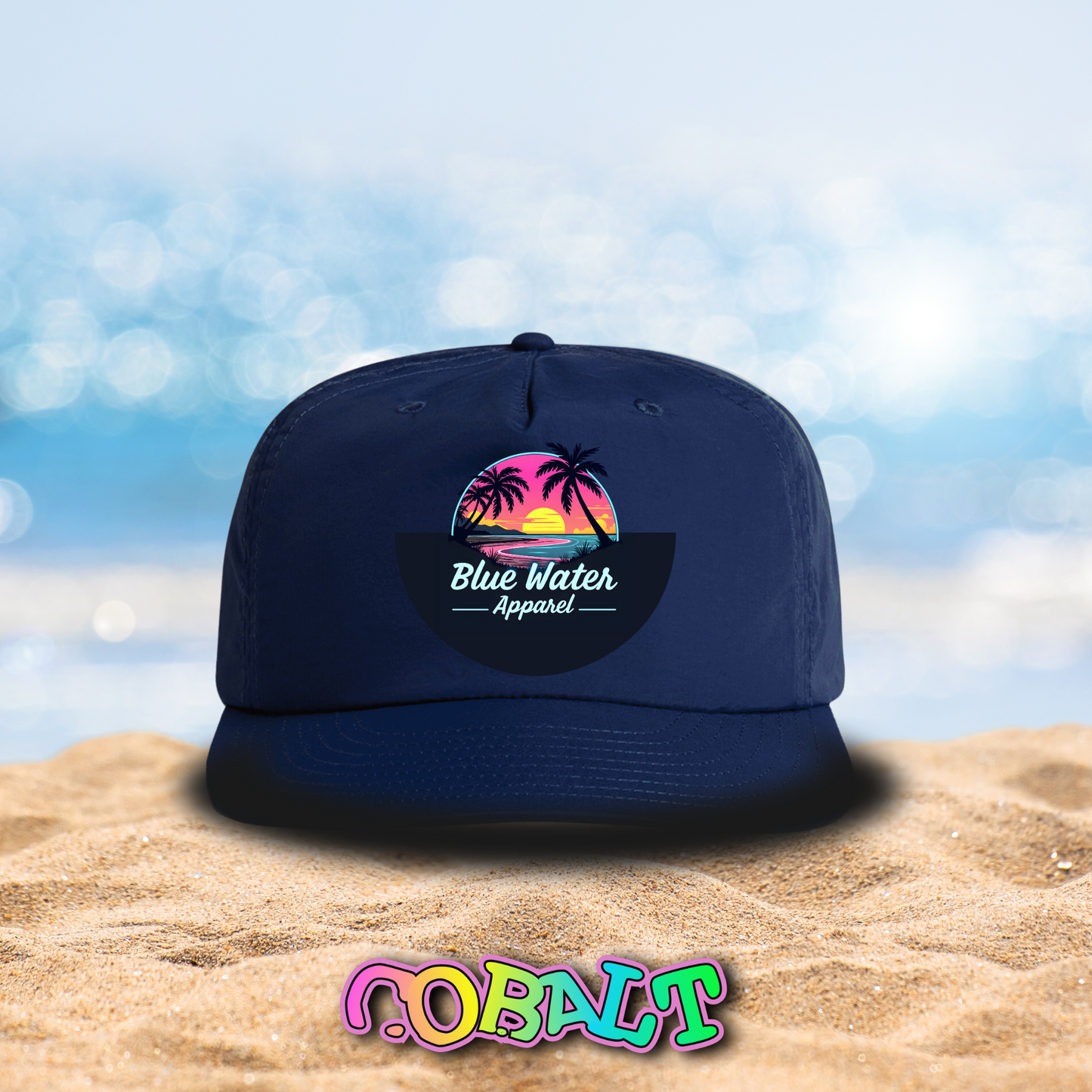 Neon Sunset Surf Cap, Unisex, 14 Colors To Choose From, Exclusive Design by Blue Water Apparel