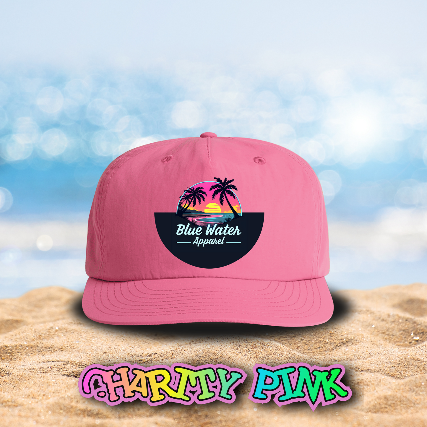Neon Sunset Surf Cap, Unisex, 14 Colors To Choose From, Exclusive Design by Blue Water Apparel