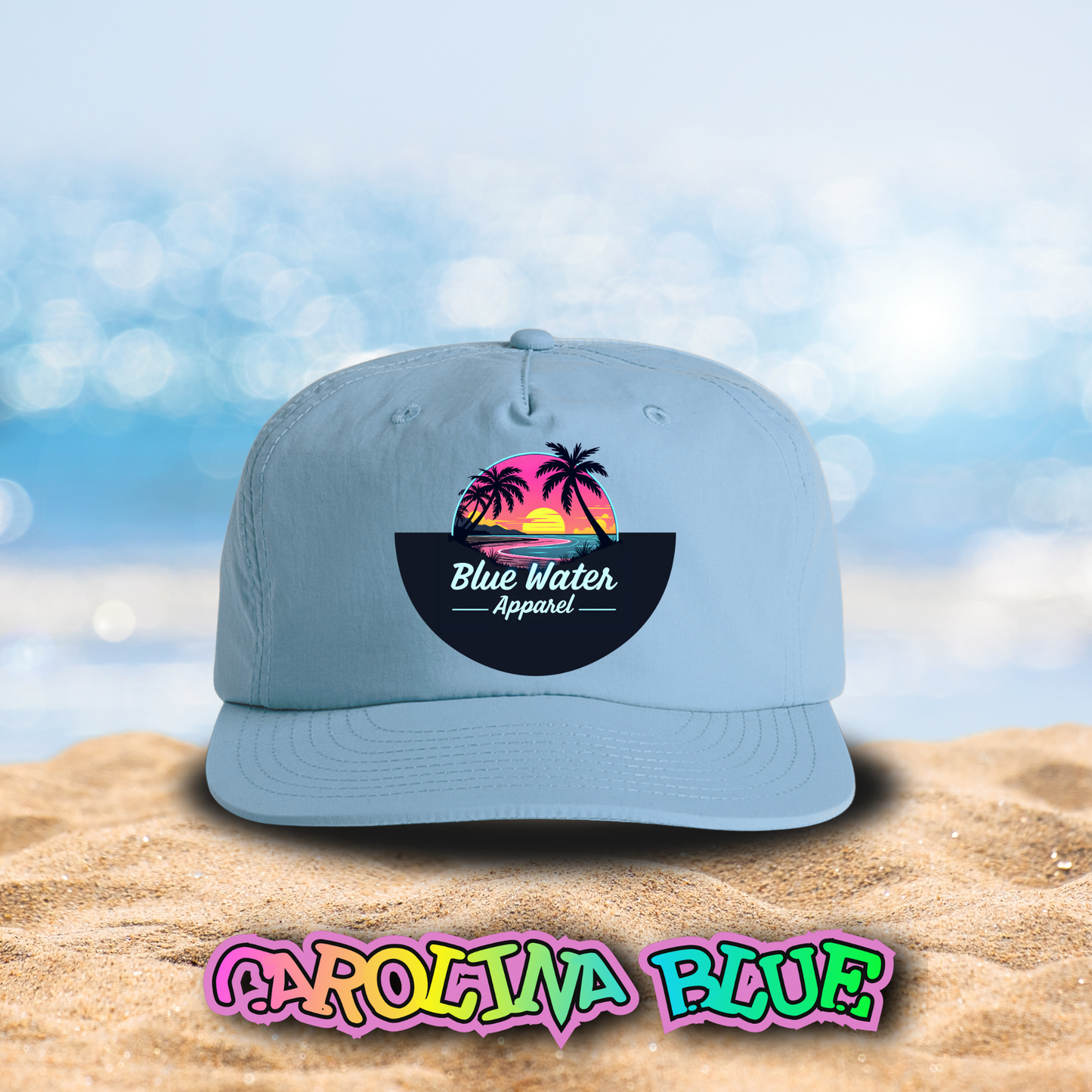 Neon Sunset Surf Cap, Unisex, 14 Colors To Choose From, Exclusive Design by Blue Water Apparel