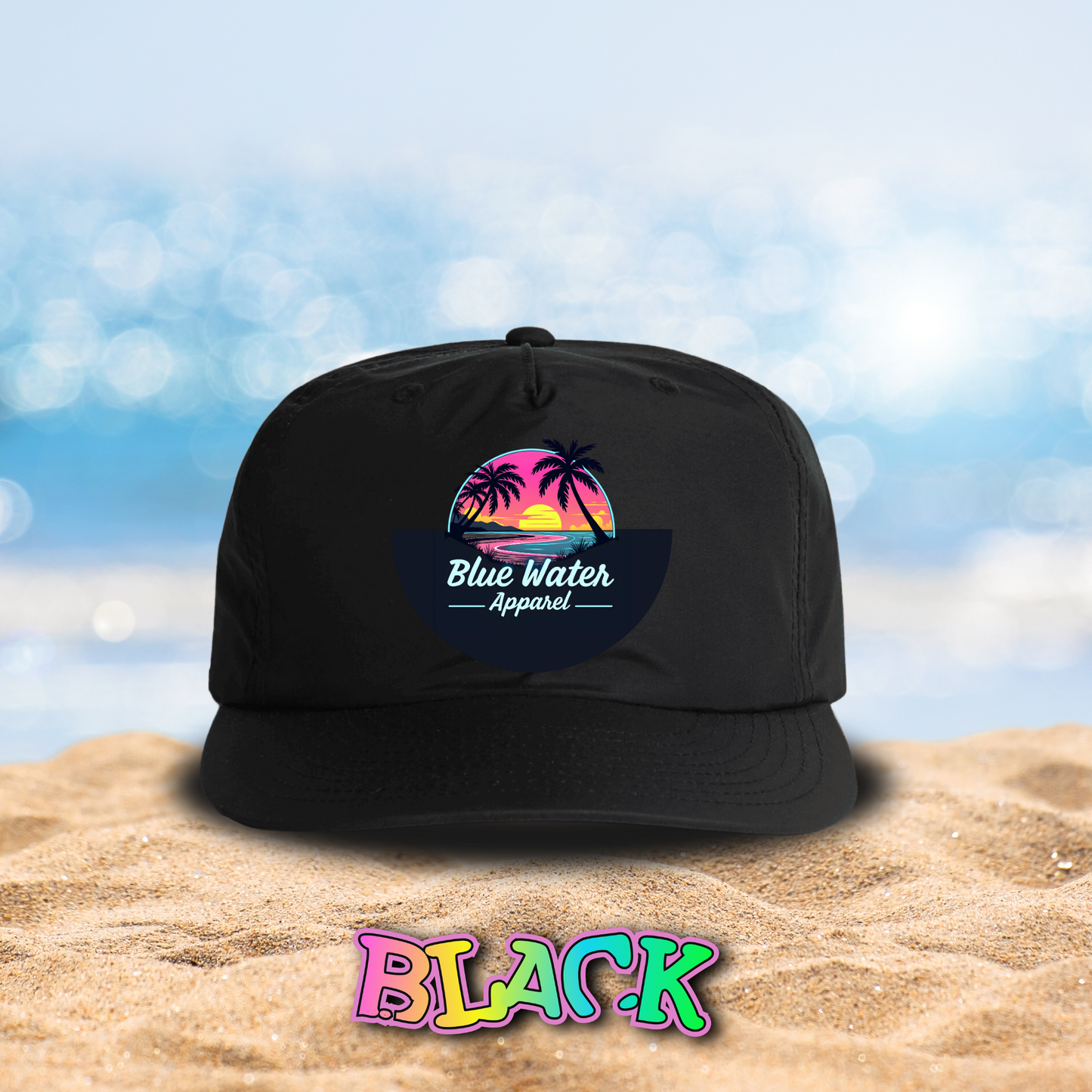 Neon Sunset Surf Cap, Unisex, 14 Colors To Choose From, Exclusive Design by Blue Water Apparel