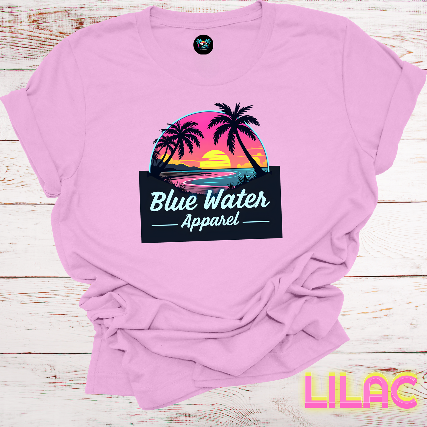 Neon Sunset Unisex Soft Tee by Blue Water Apparel, Front Placement of Graphic, 13 Colors