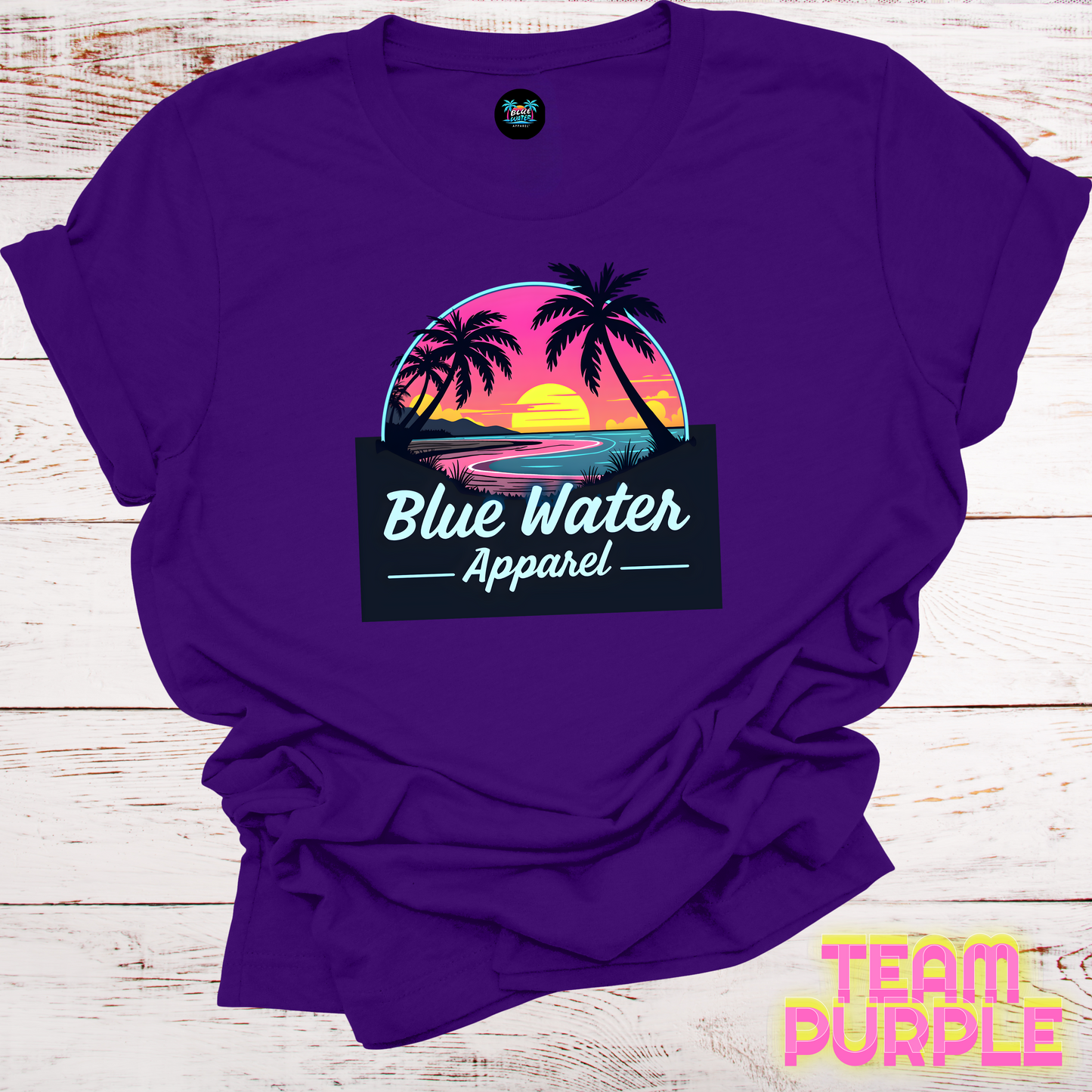 Neon Sunset Unisex Soft Tee by Blue Water Apparel, Front Placement of Graphic, 13 Colors