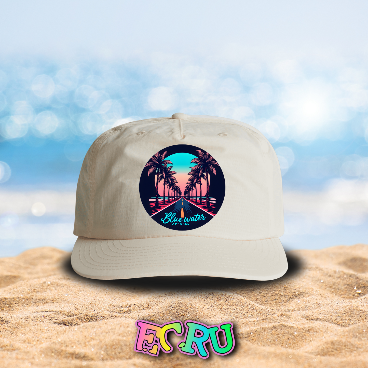 Palm Tree Road Surf Cap Designed by Blue Water Apparel