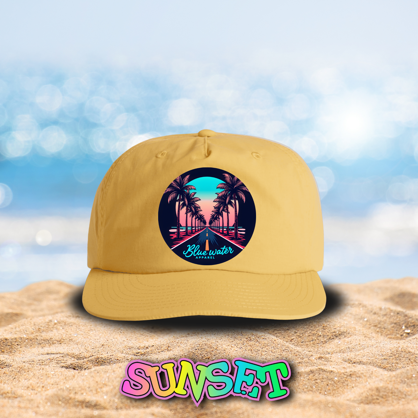 Palm Tree Road Surf Cap Designed by Blue Water Apparel