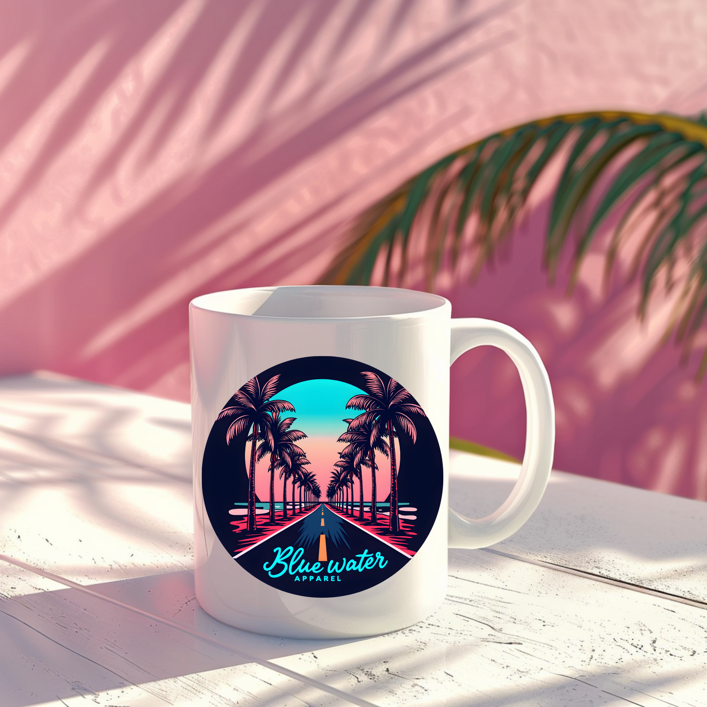 Palm Tree Road 11oz. Ceramic Mug by Blue Water Apparel