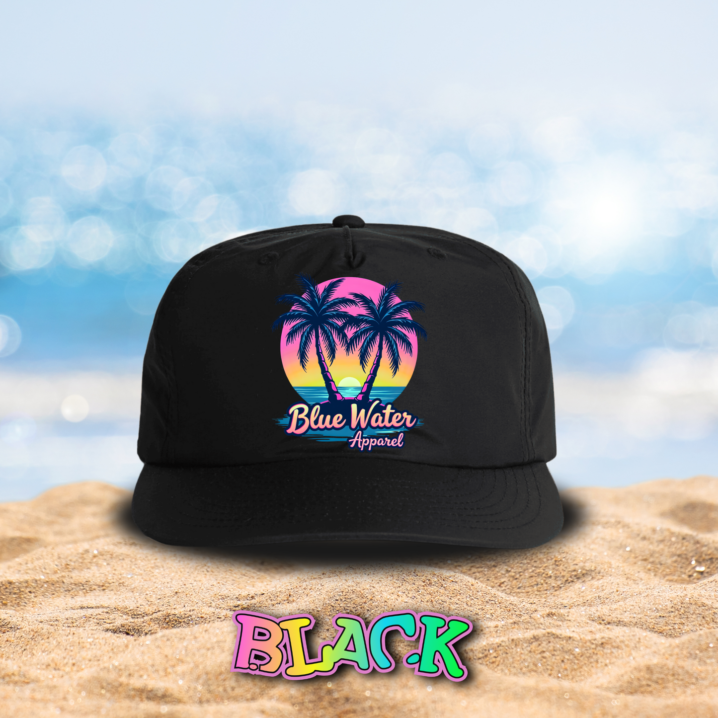 Retro Graphic Surf Cap - Neon Tropics by Blue Water Apparel