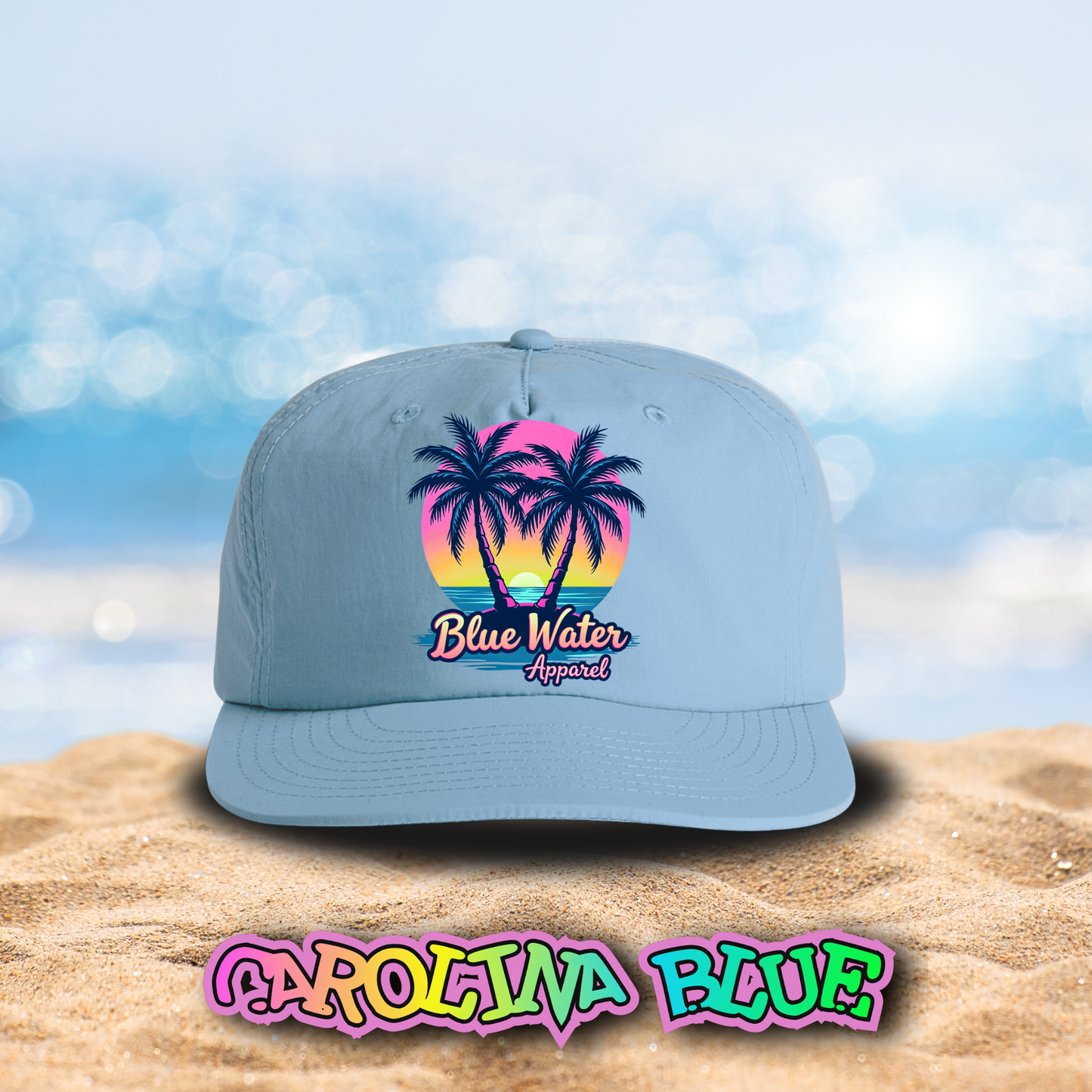 Retro Graphic Surf Cap - Neon Tropics by Blue Water Apparel
