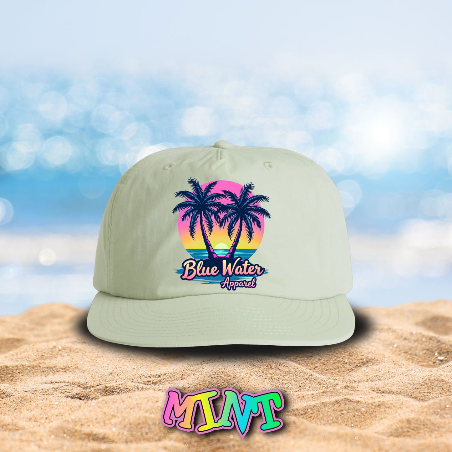 Retro Graphic Surf Cap - Neon Tropics by Blue Water Apparel