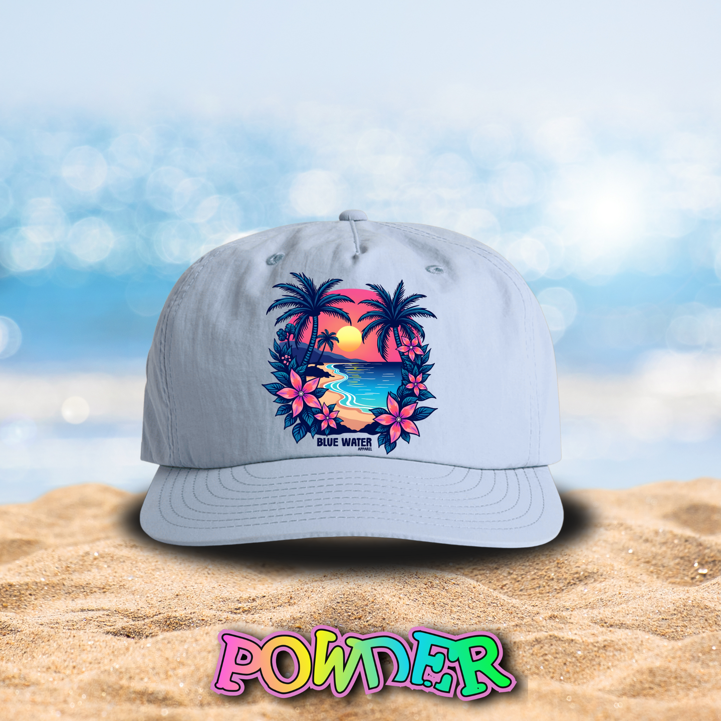 Retro Graphic Surf Cap - Tropical Sunset by Blue Water Apparel