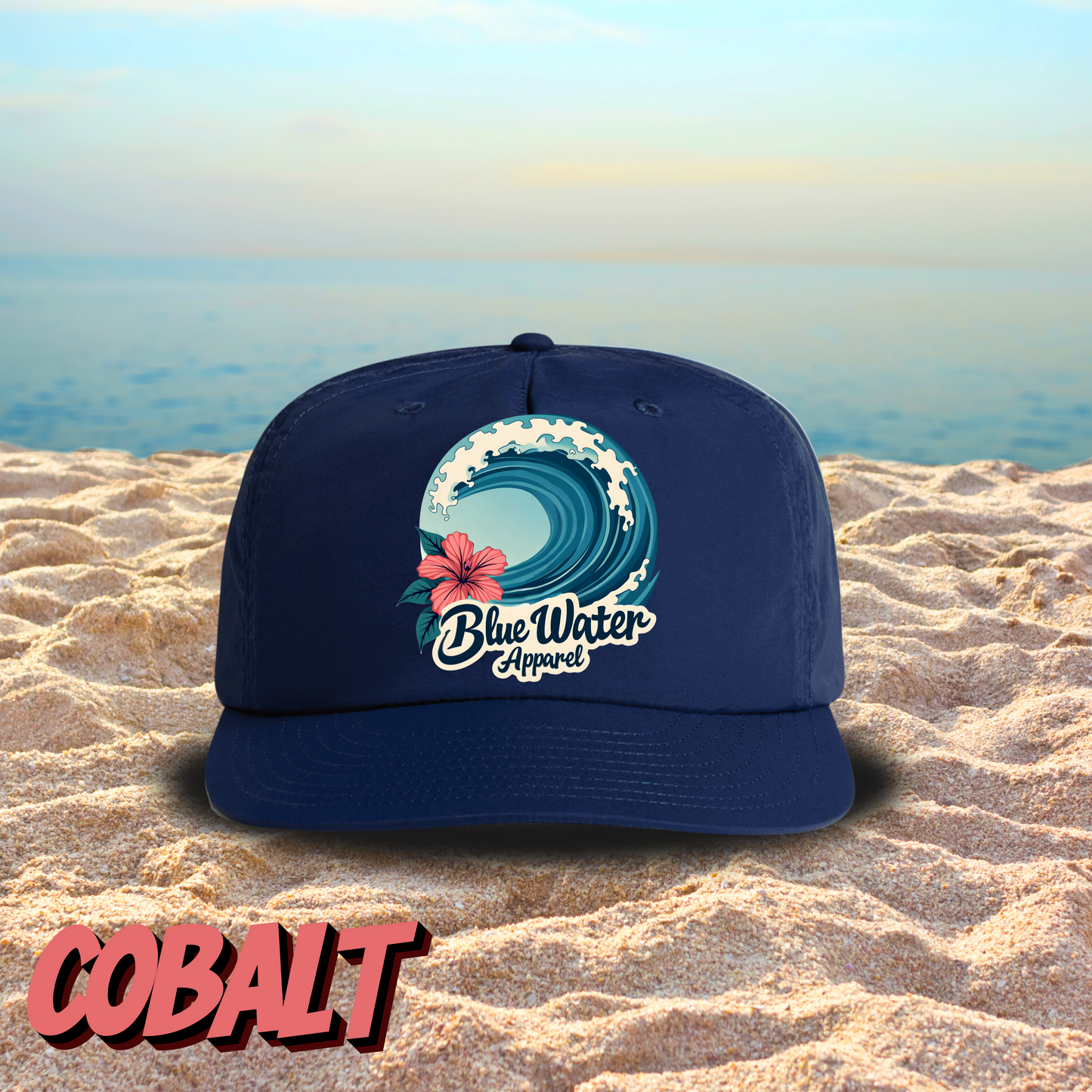 Vintage Graphic Surf Cap - Hibiscus Wave by Blue Water Apparel