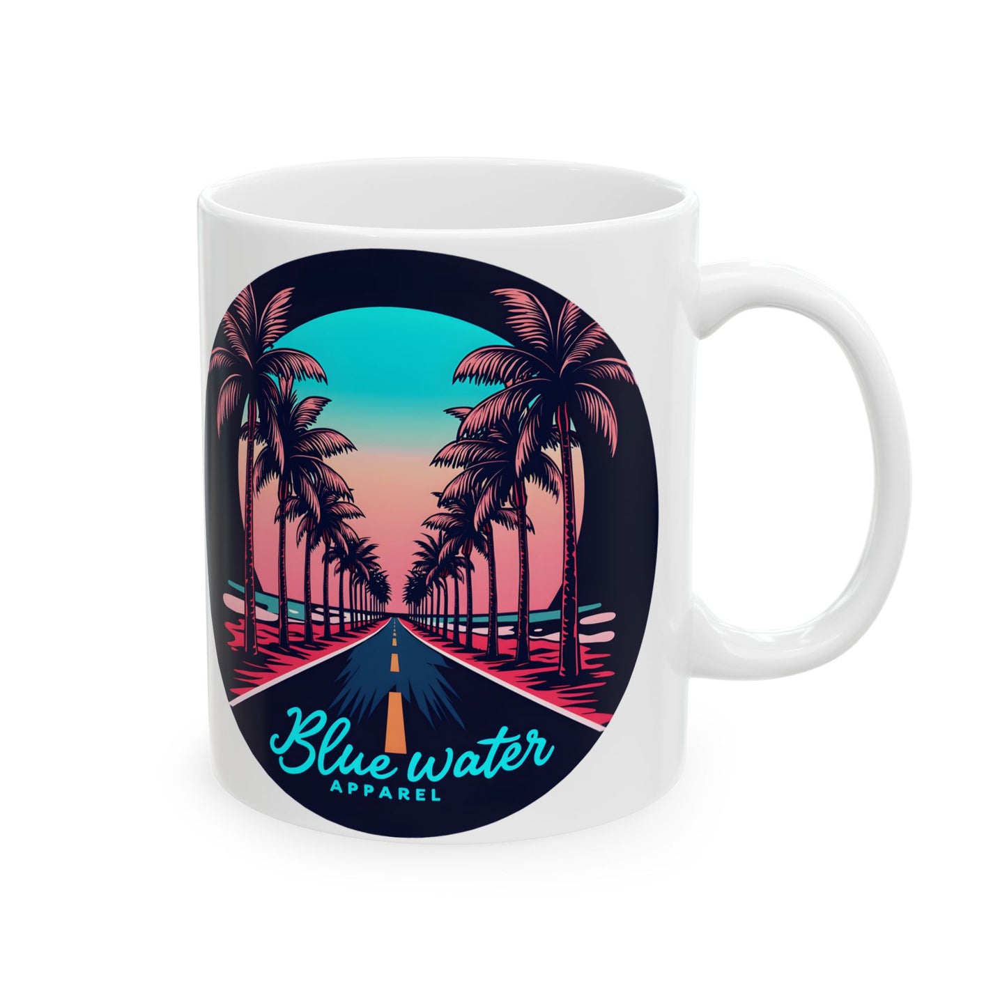Palm Tree Road 11oz. Ceramic Mug by Blue Water Apparel