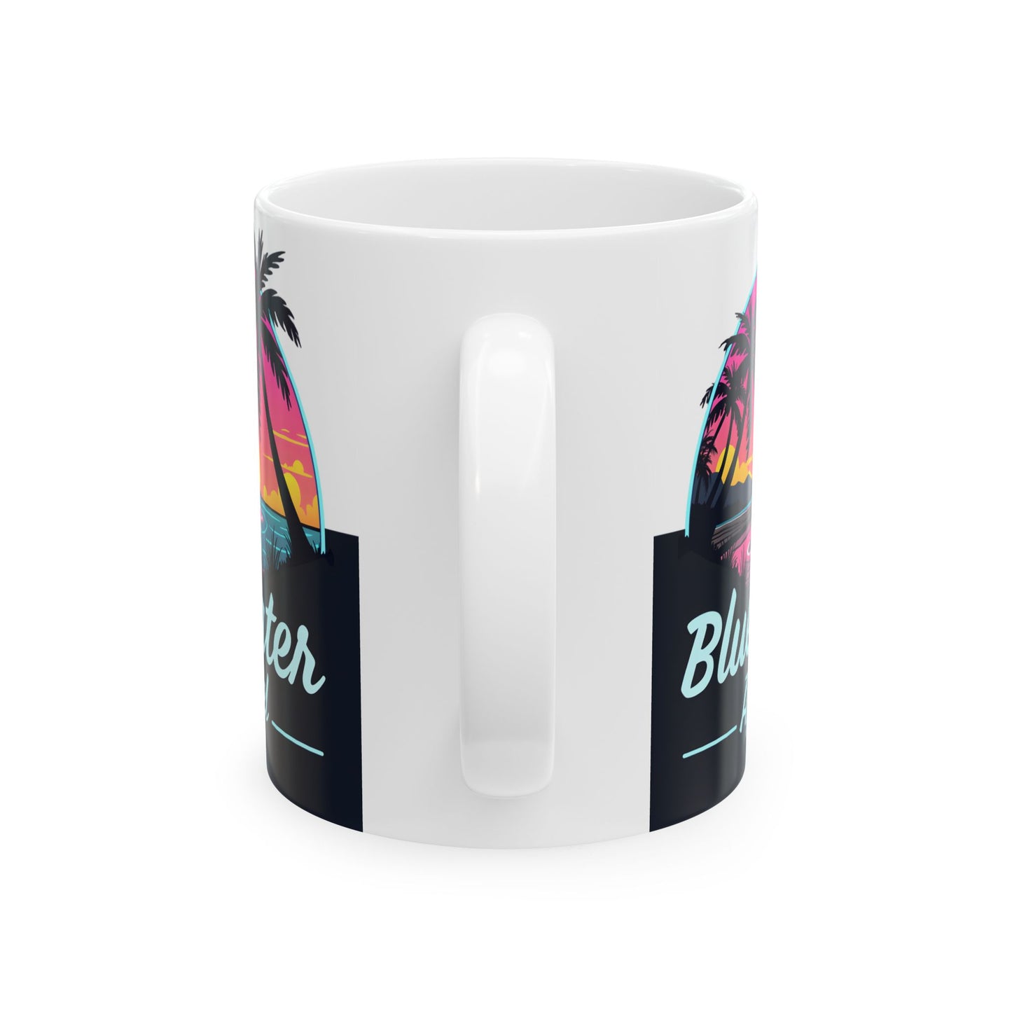Retro Graphic Ceramic Mug - Neon Sunset by Blue Water Apparel