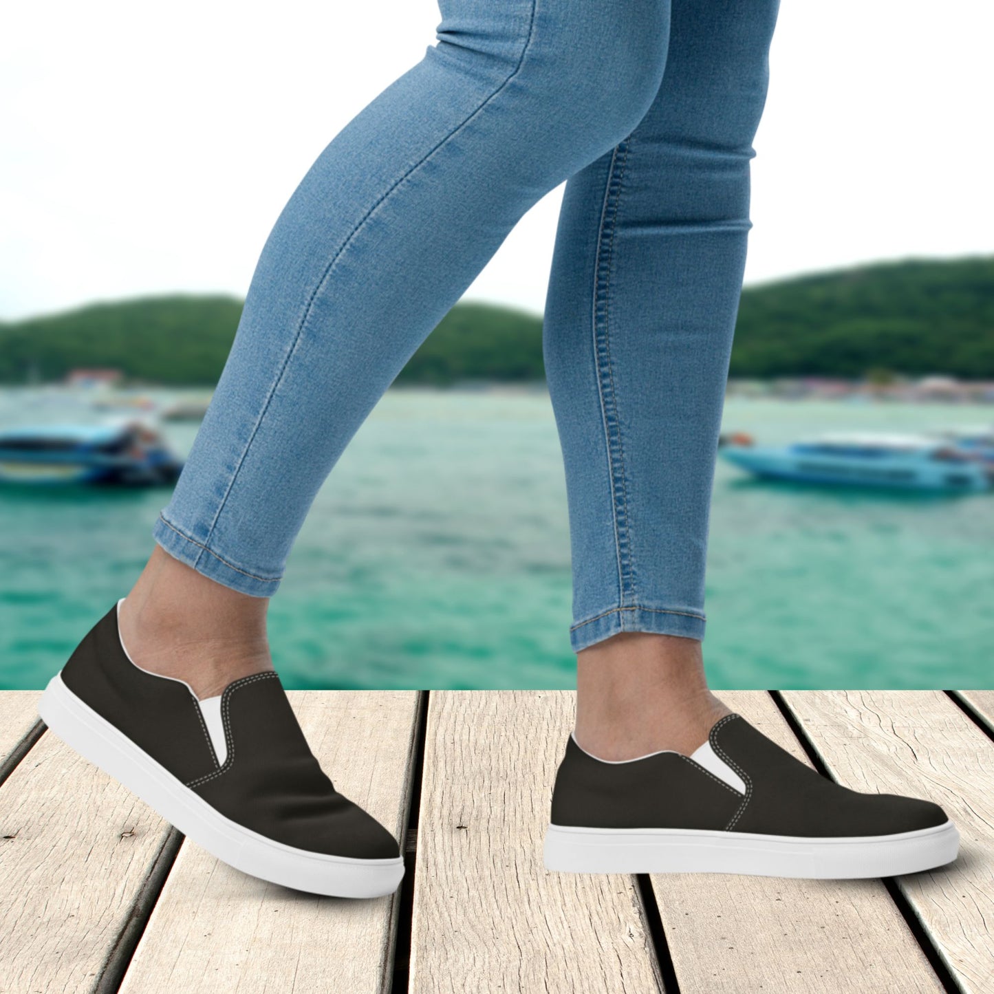 Black Women’s Slip-On Canvas Shoes to Match Our Retro Collection T-Shirts!
