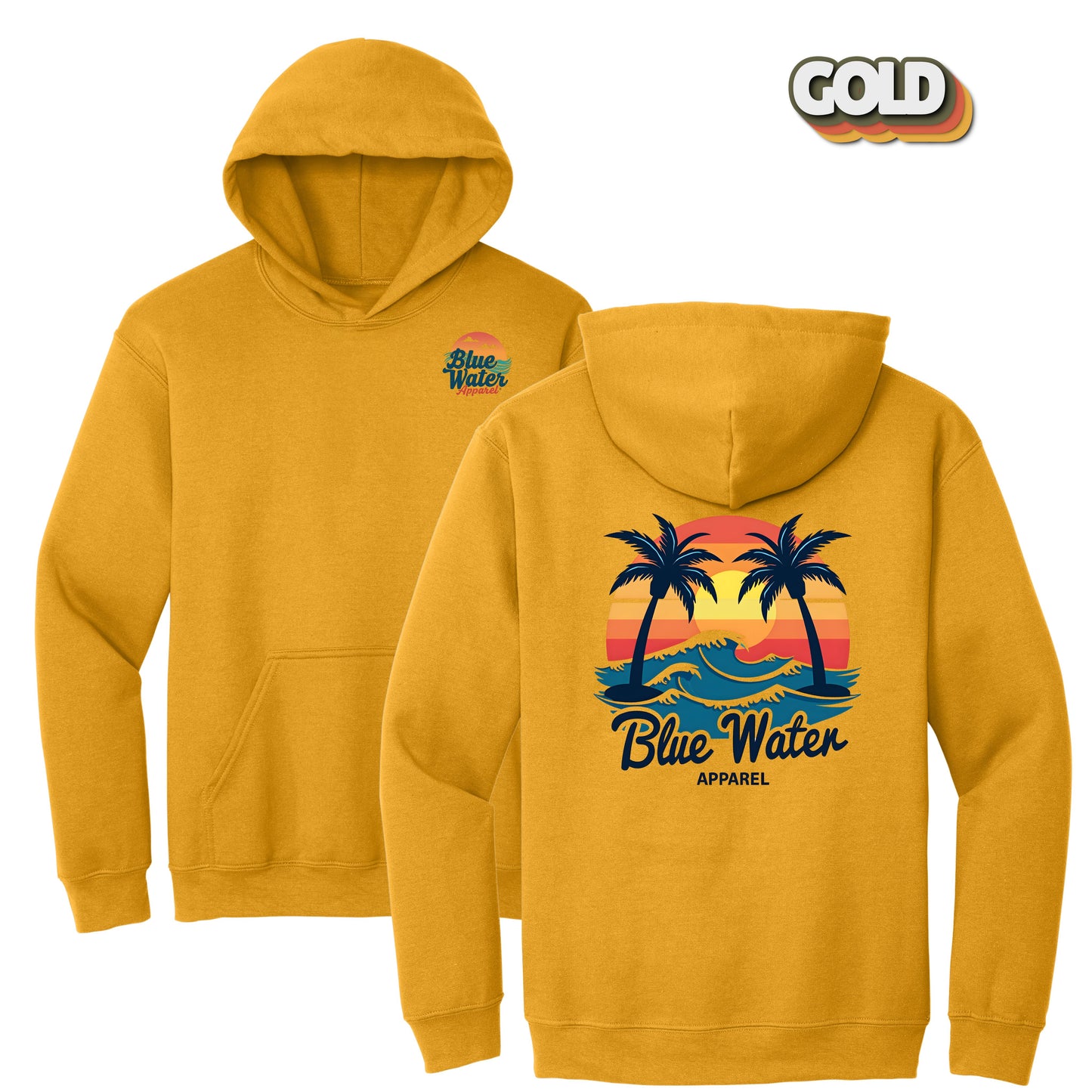 Vintage Graphic Hoodie - Vintage Sunset by Blue Water Apparel