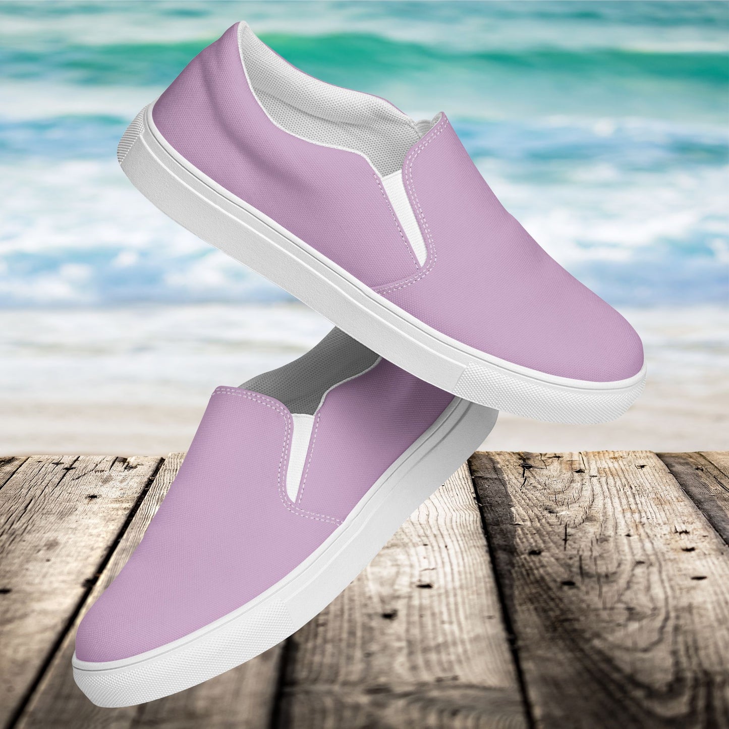 Lilac Men’s Slip-On Canvas Shoes to Match Our Retro Collection T-Shirts!