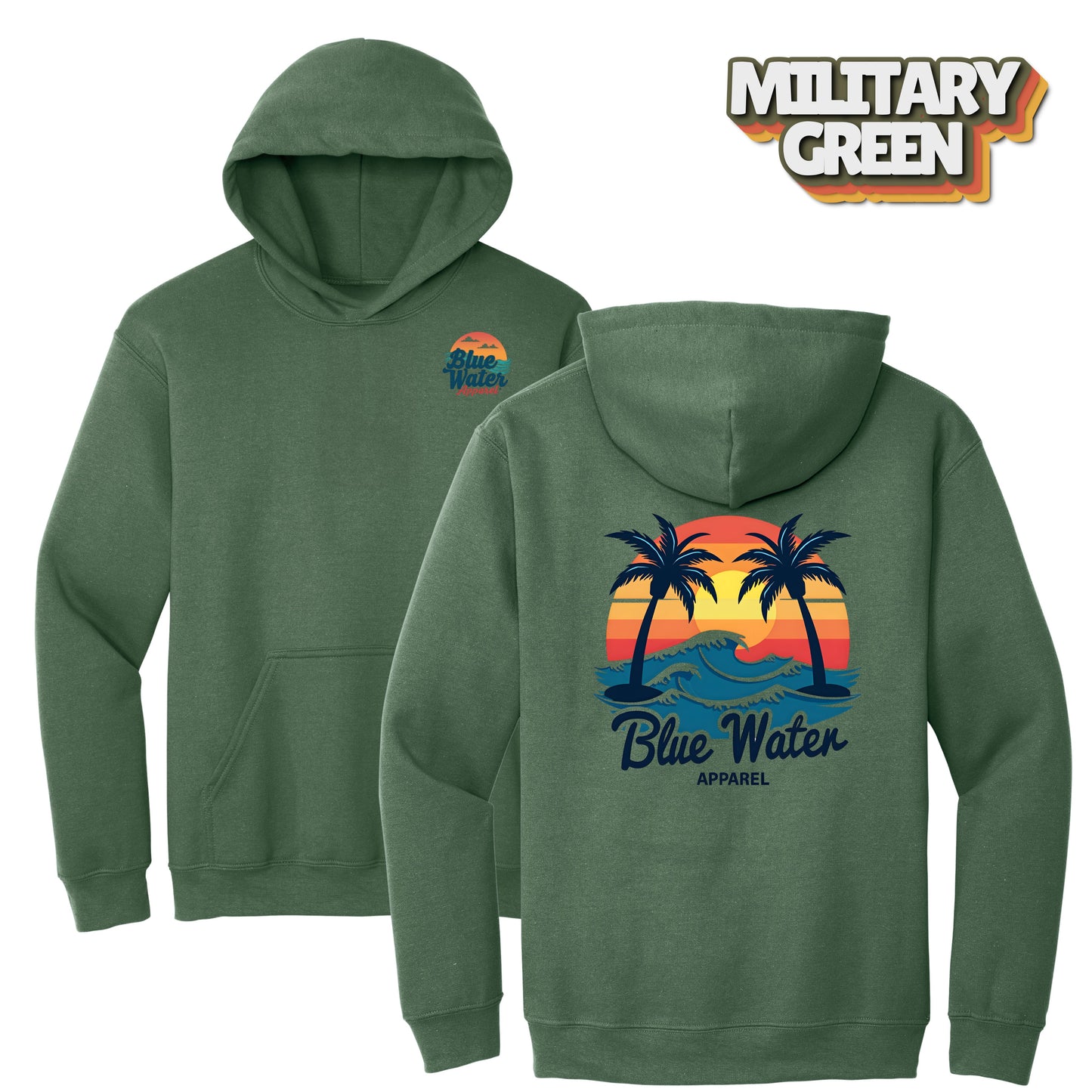 Vintage Graphic Hoodie - Vintage Sunset by Blue Water Apparel