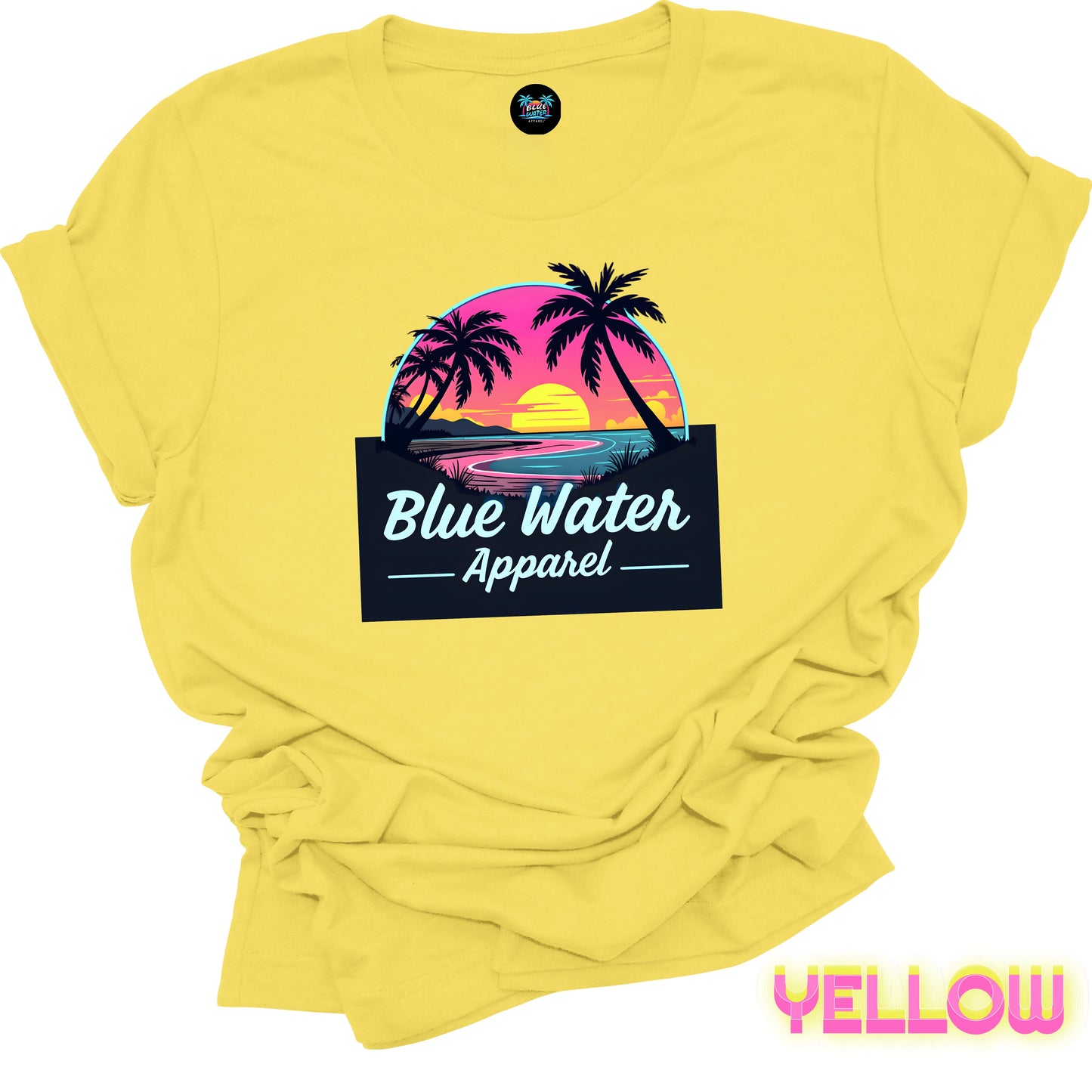 Retro Graphic Tee - Neon Sunset by Blue Water Apparel