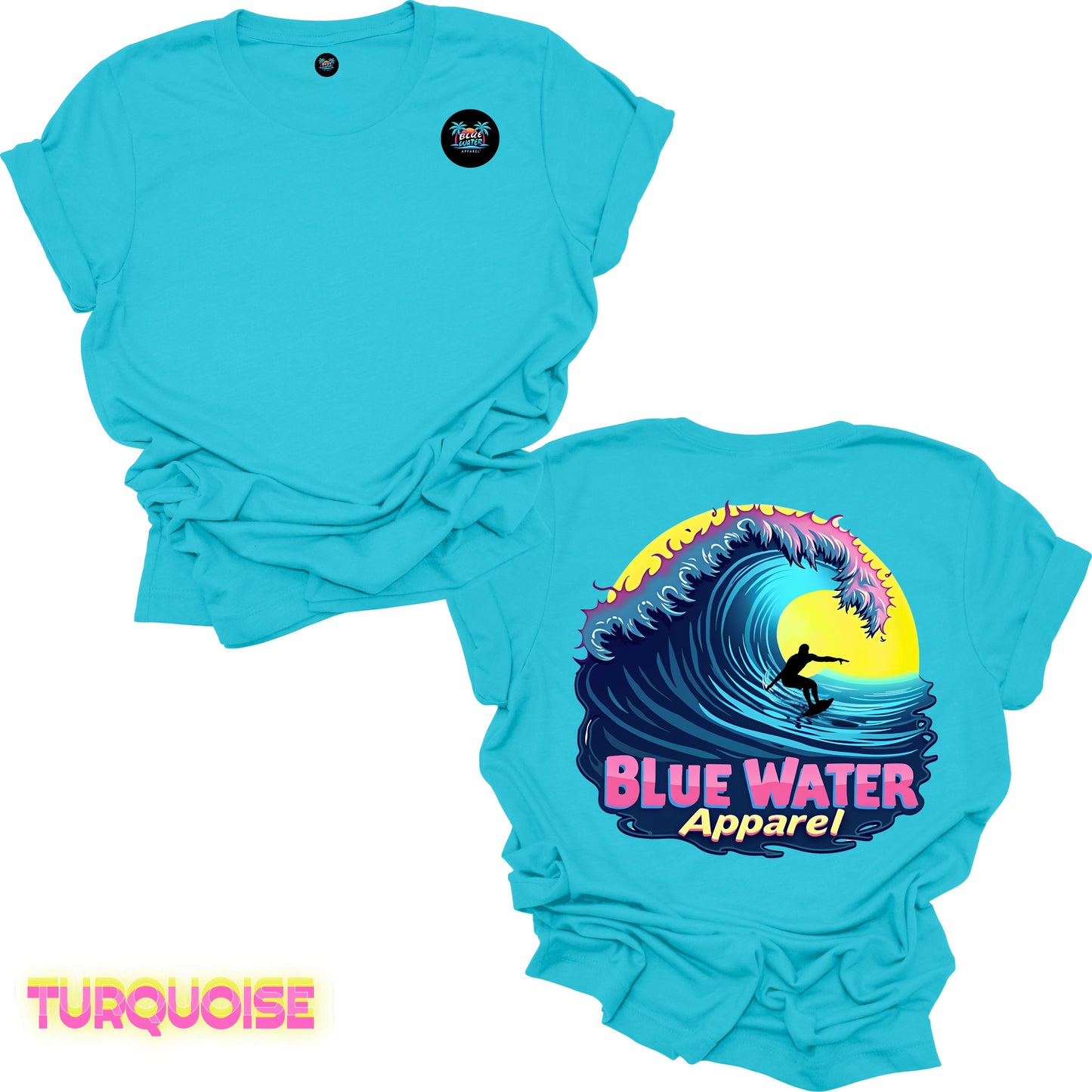 Retro Graphic Tee - Neon Surfer by Blue Water Apparel