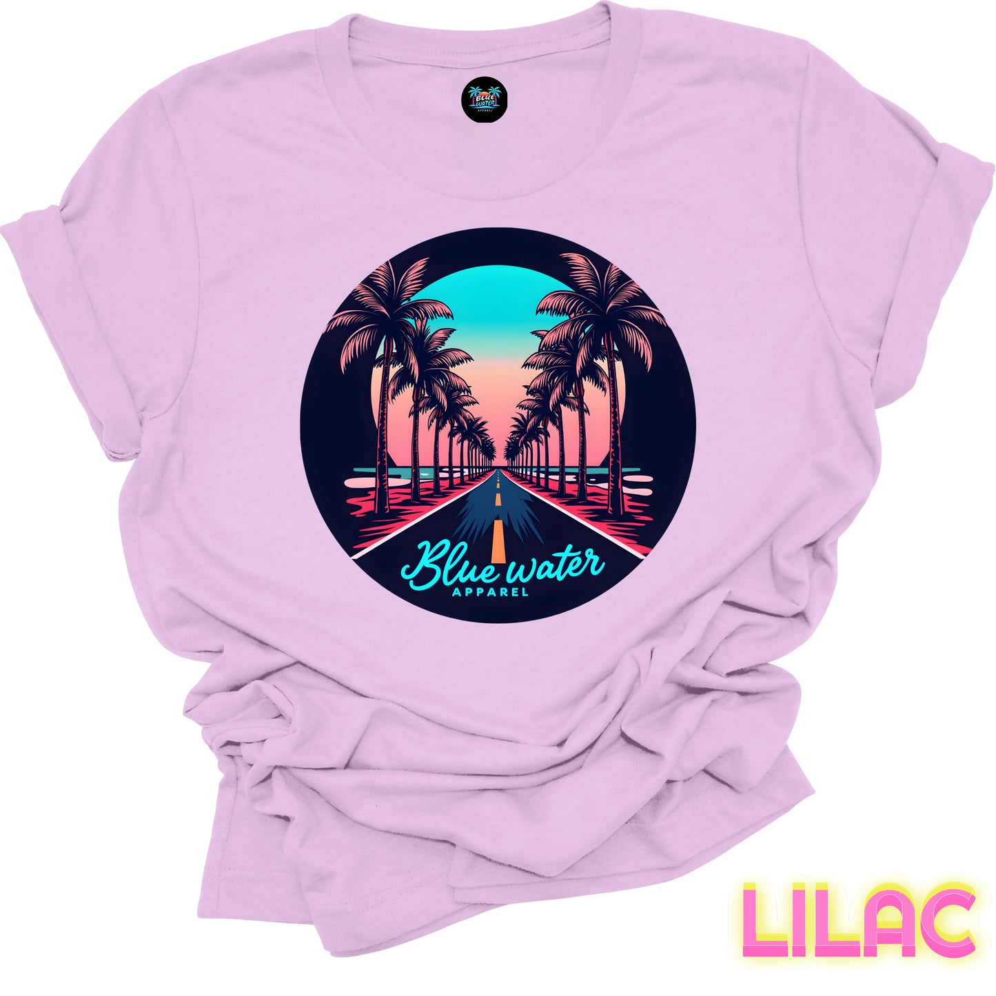 Retro Graphic Tee - Palm Tree Road by Blue Water Apparel