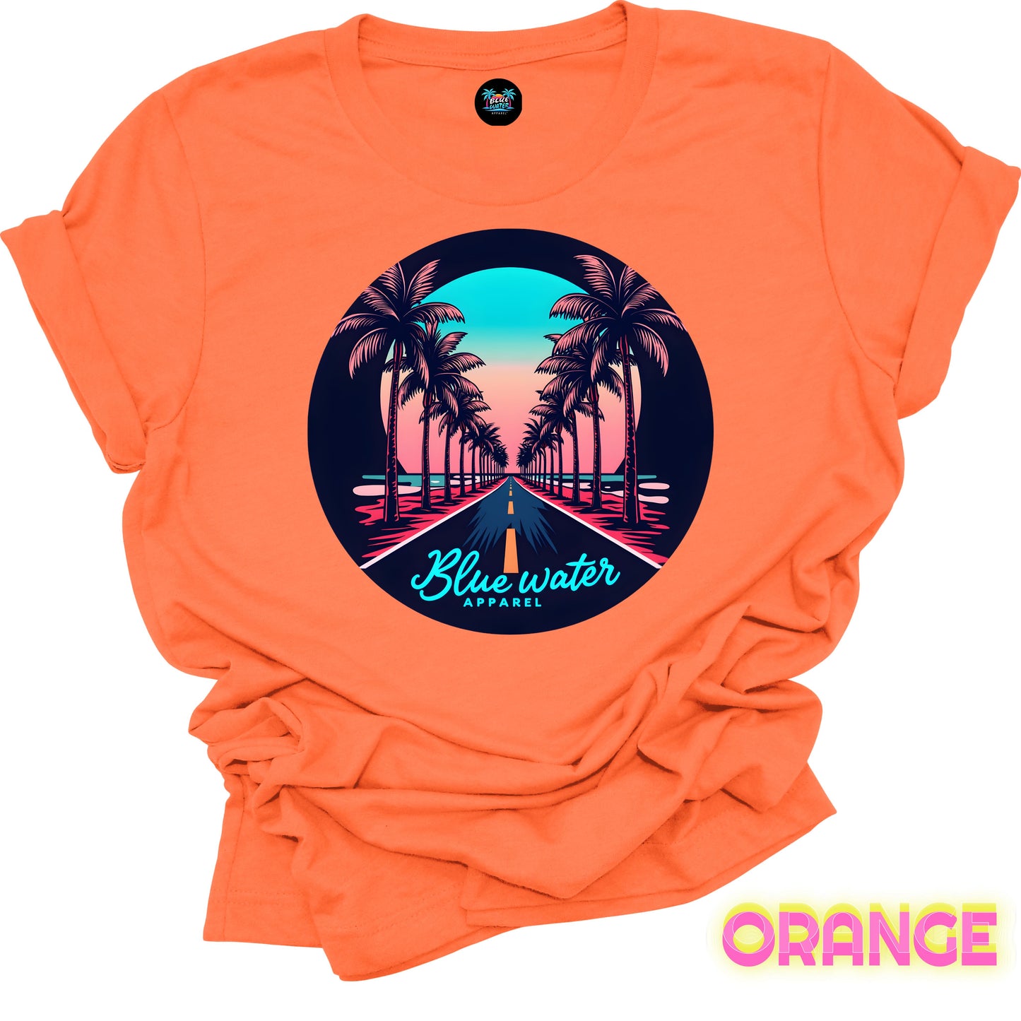 Retro Graphic Tee - Palm Tree Road by Blue Water Apparel