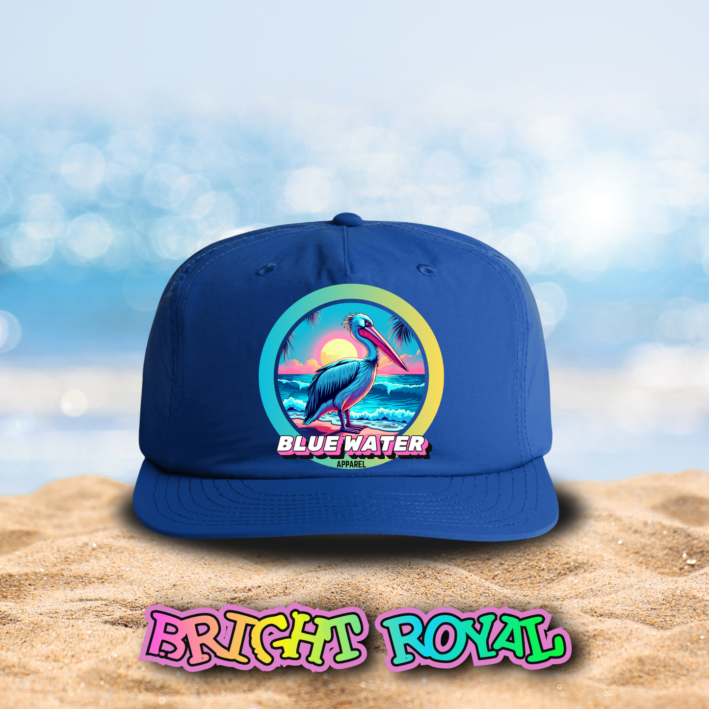 Retro Graphic Surf Cap - Retro Pelican by Blue Water Apparel