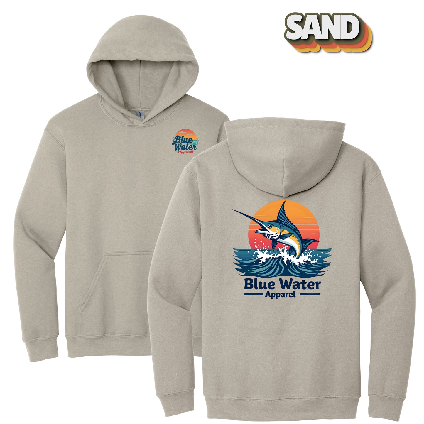 Vintage Graphic Hoodie - Vintage Marlin by Blue Water Apparel