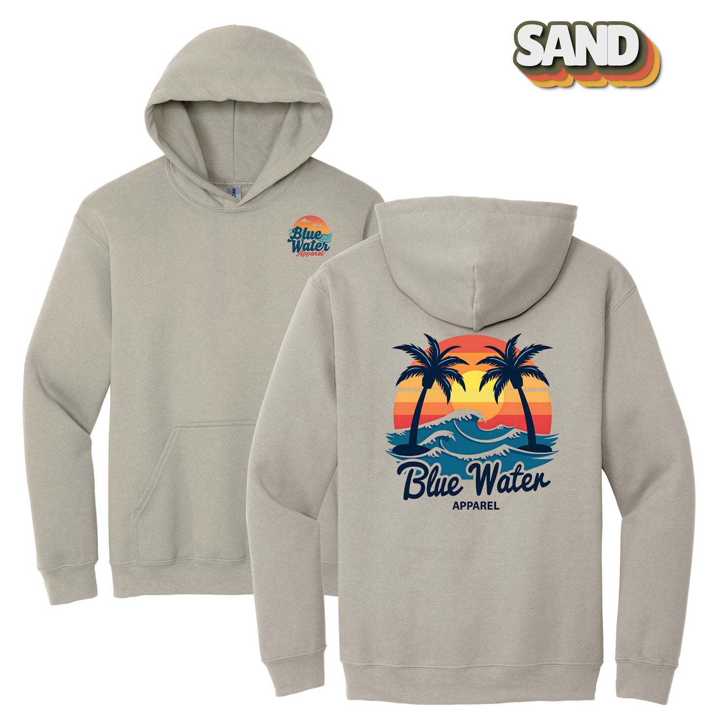 Vintage Graphic Hoodie - Vintage Sunset by Blue Water Apparel