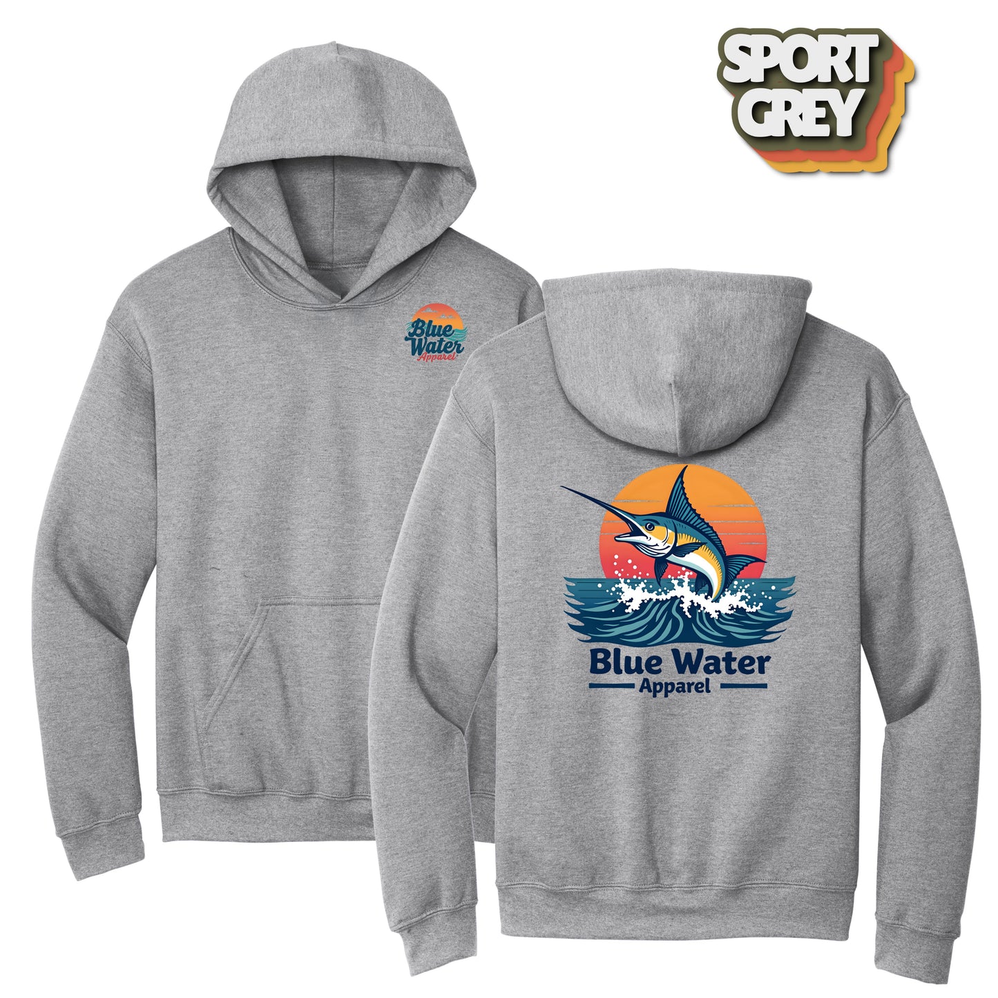 Vintage Graphic Hoodie - Vintage Marlin by Blue Water Apparel