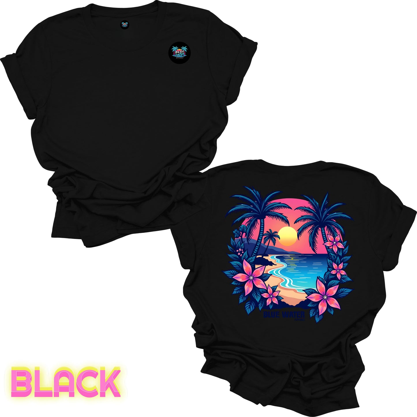 Retro Graphic Tee - Tropical Sunset by Blue Water Apparel