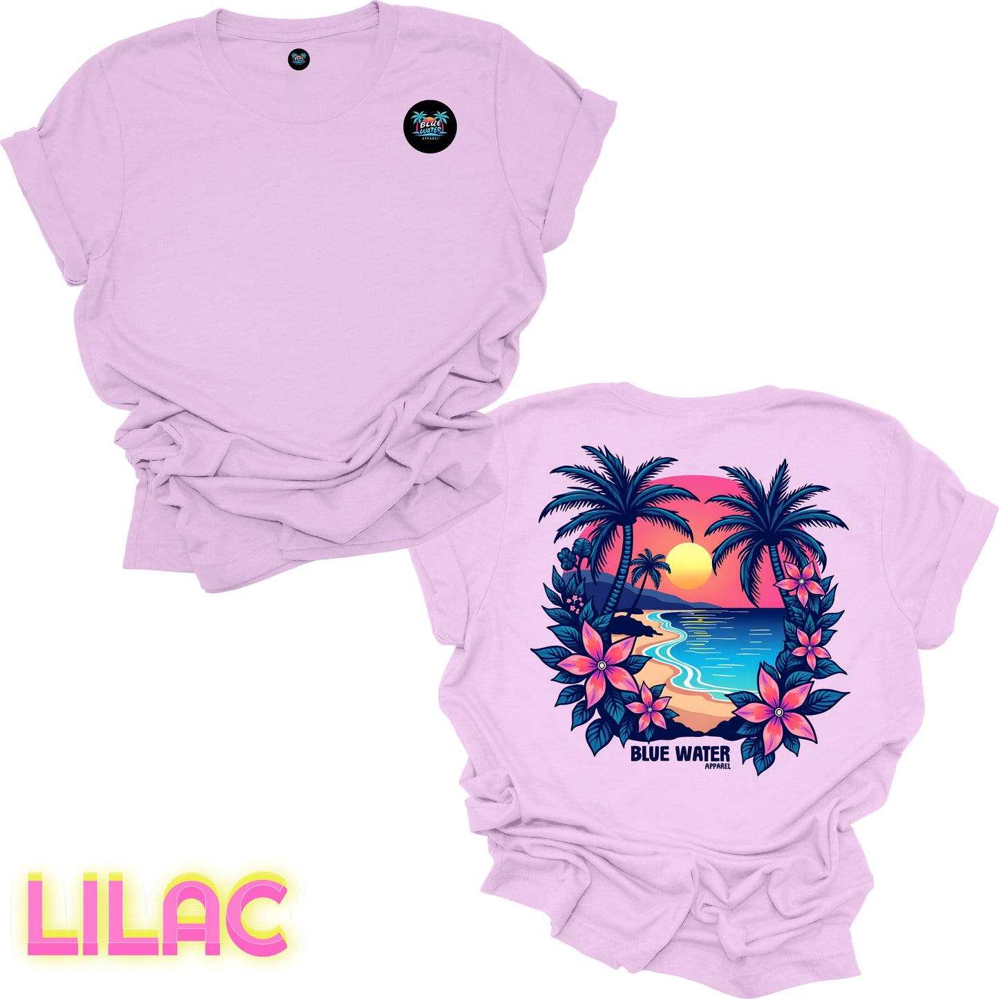 Retro Graphic Tee - Tropical Sunset by Blue Water Apparel