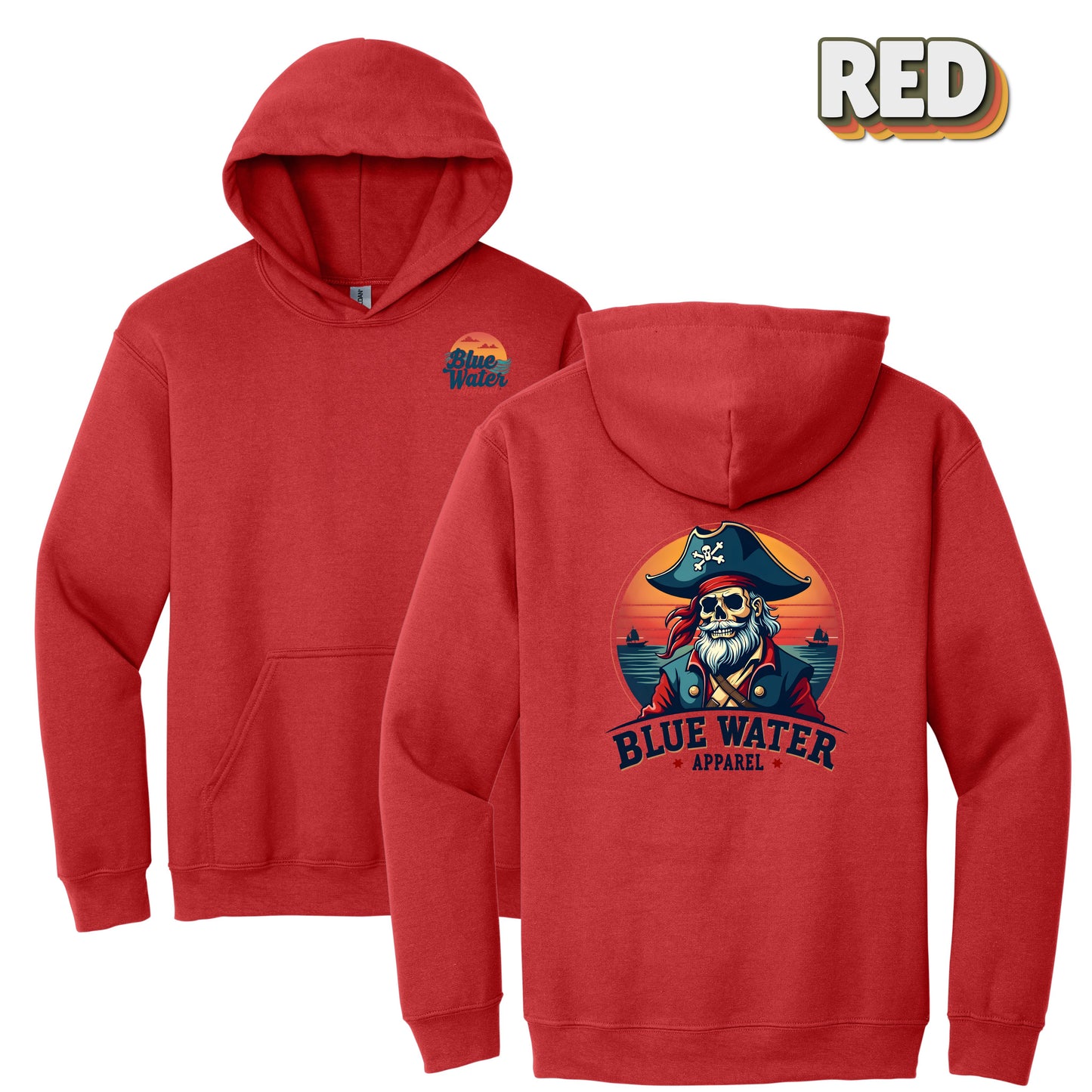 Vintage Graphic Hoodie - Vintage Pirate by Blue Water Apparel