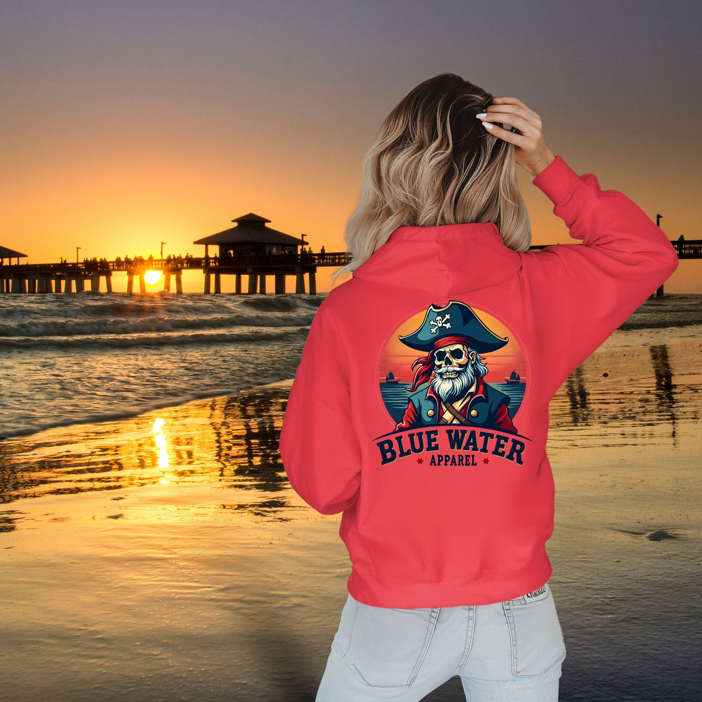 Vintage Graphic Hoodie - Vintage Pirate by Blue Water Apparel