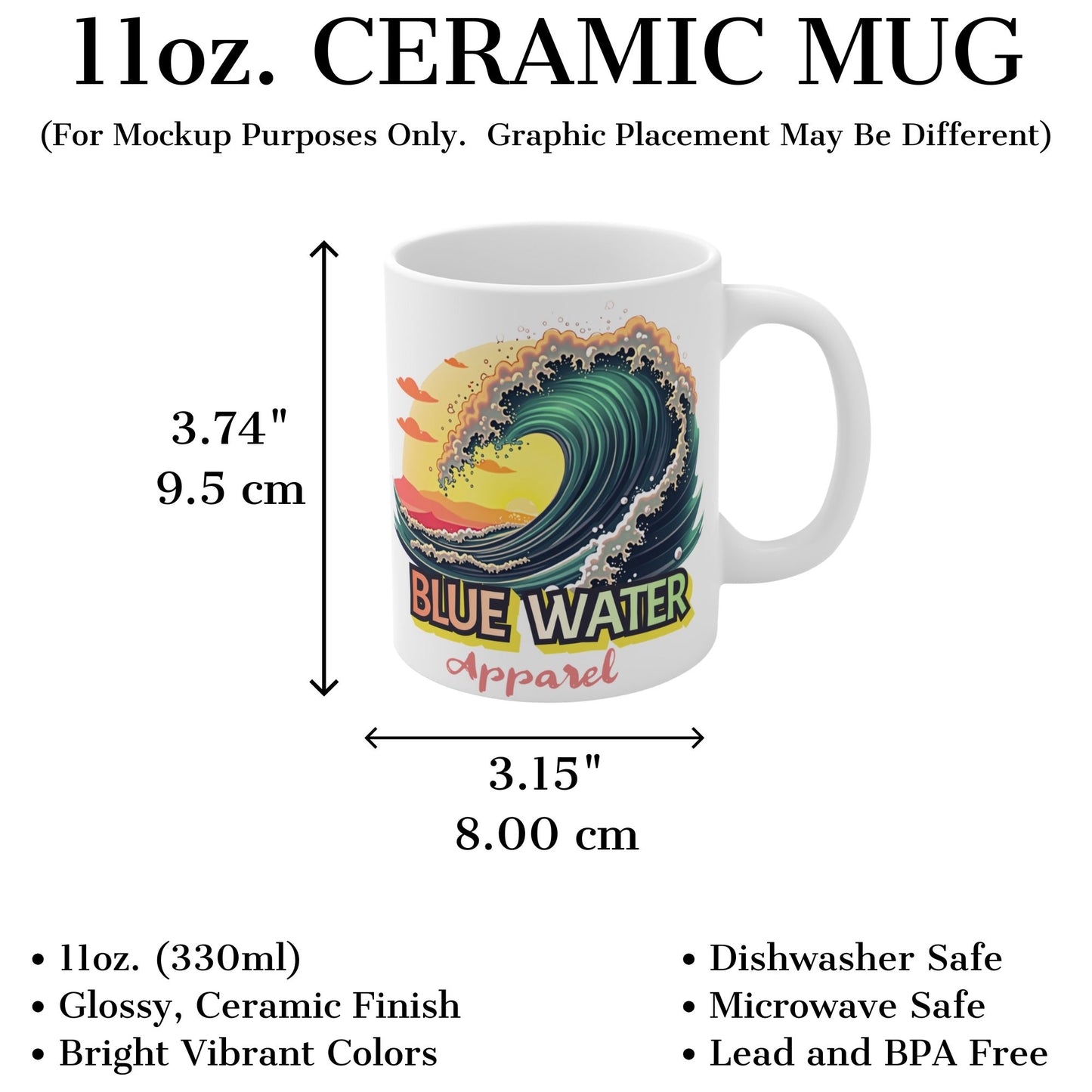 Vintage Surf 11oz Ceramic Mug by Blue Water Apparel