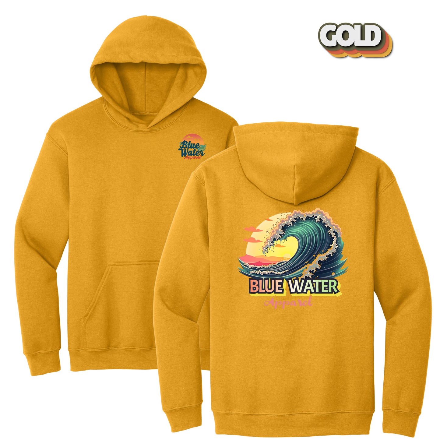 Vintage Graphic Hoodie - Vintage Surf by Blue Water Apparel