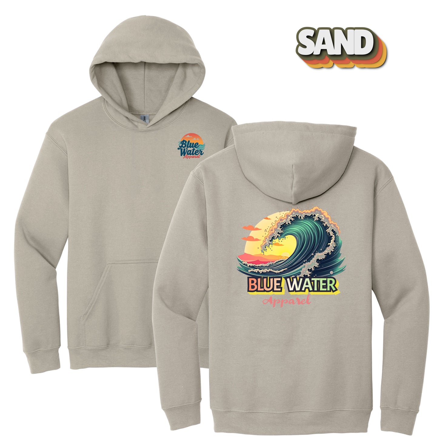 Vintage Graphic Hoodie - Vintage Surf by Blue Water Apparel