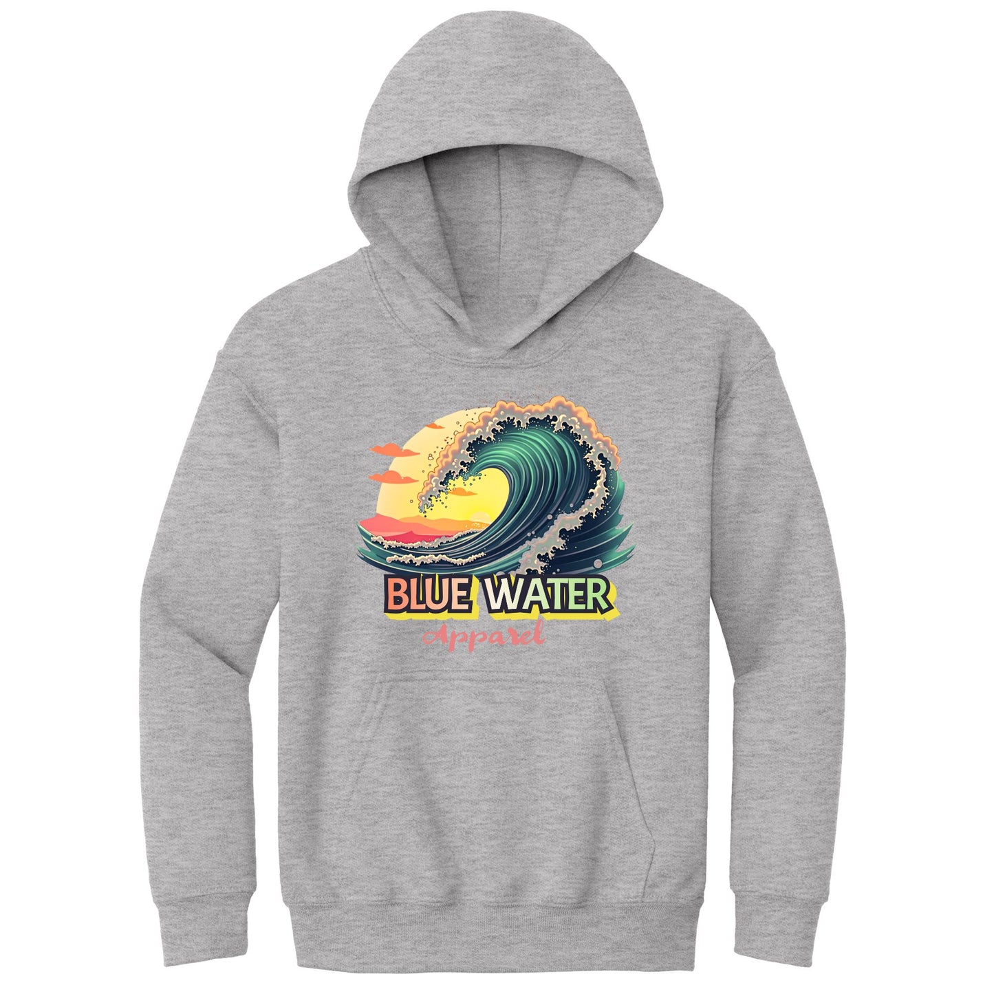 flat lay sport grey vintage surf kids hoodie by blue water apparel