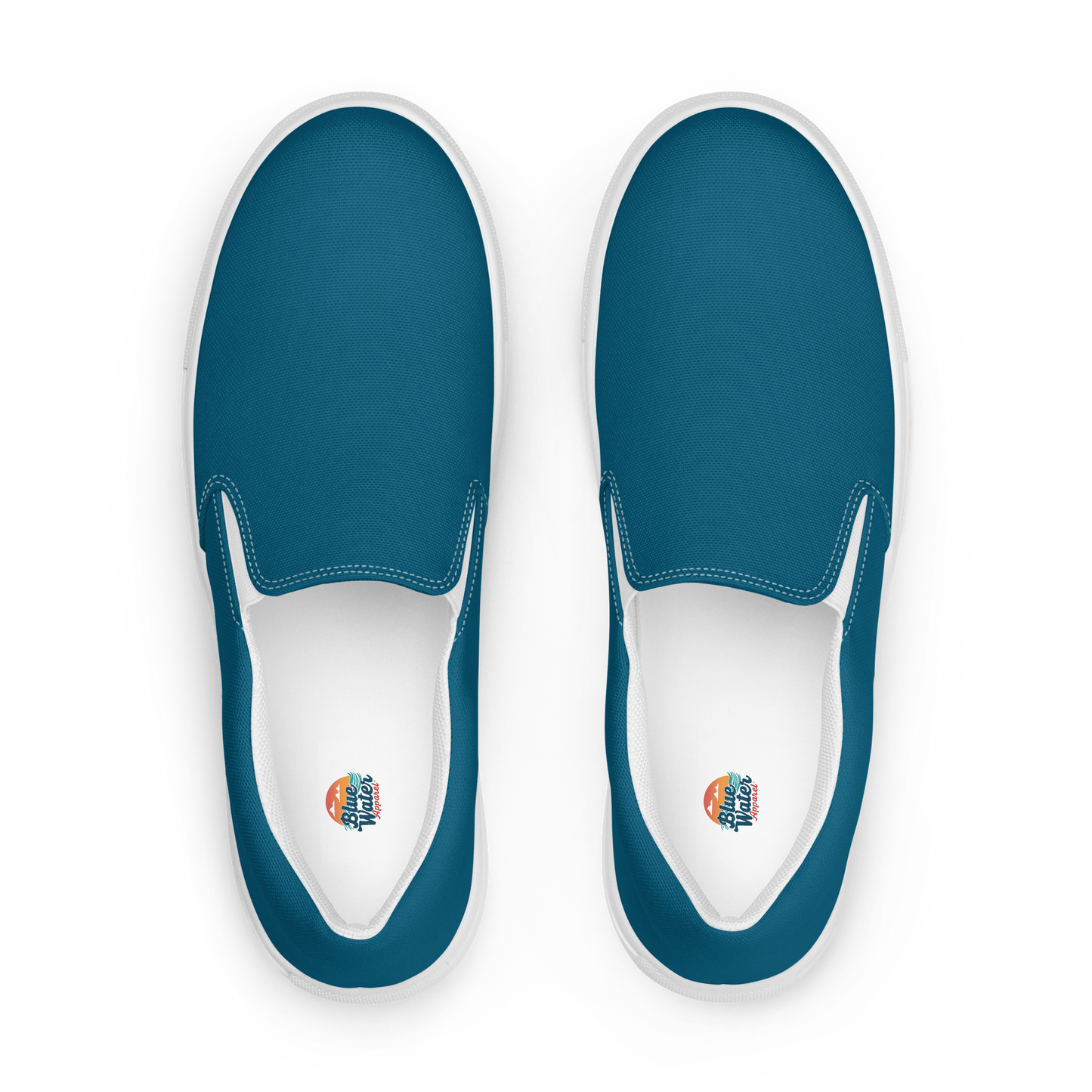 Deep Teal Men’s Slip-On Canvas Shoes to Match Our Hibiscus Wave Collection T-Shirts!