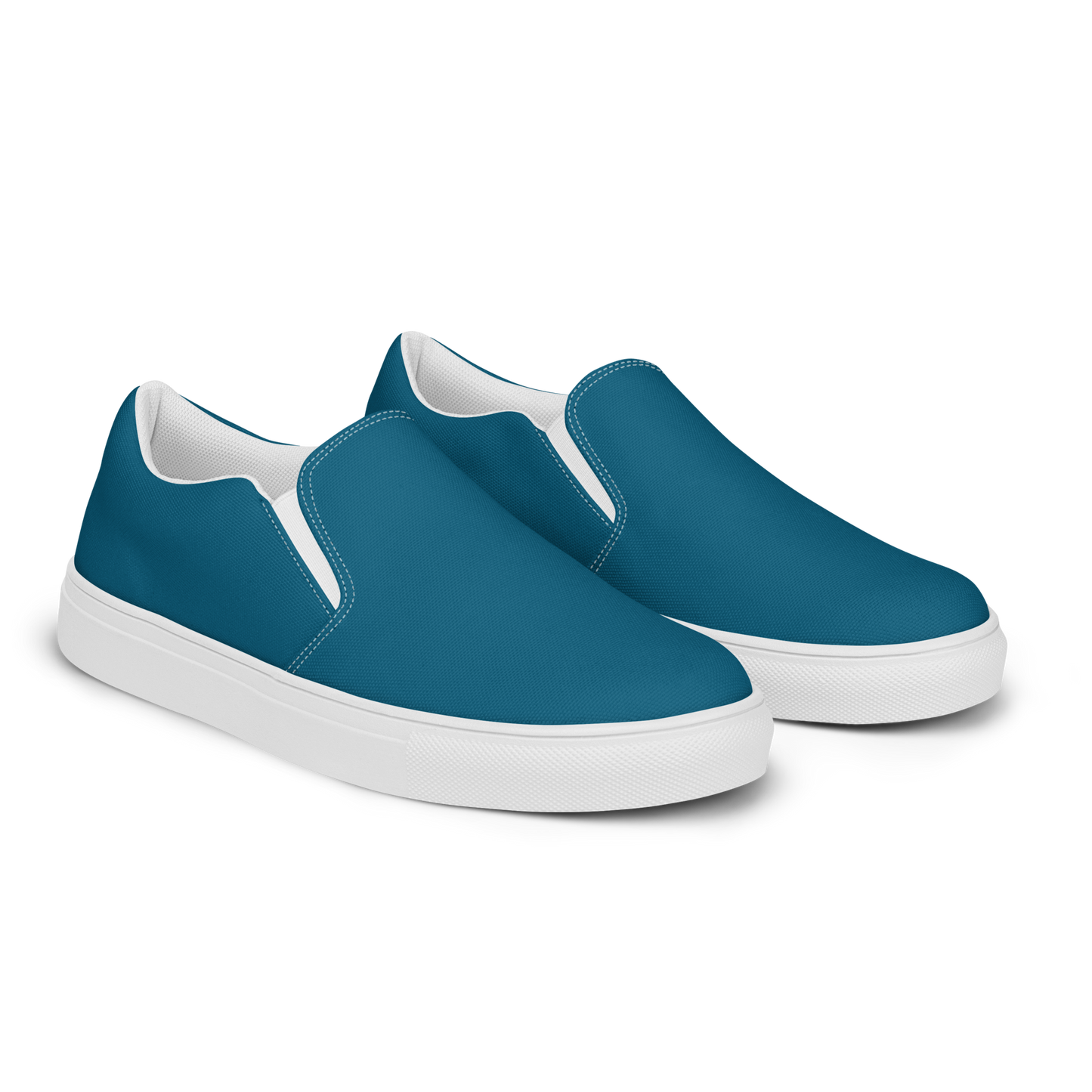 Deep Teal Men’s Slip-On Canvas Shoes to Match Our Hibiscus Wave Collection T-Shirts!