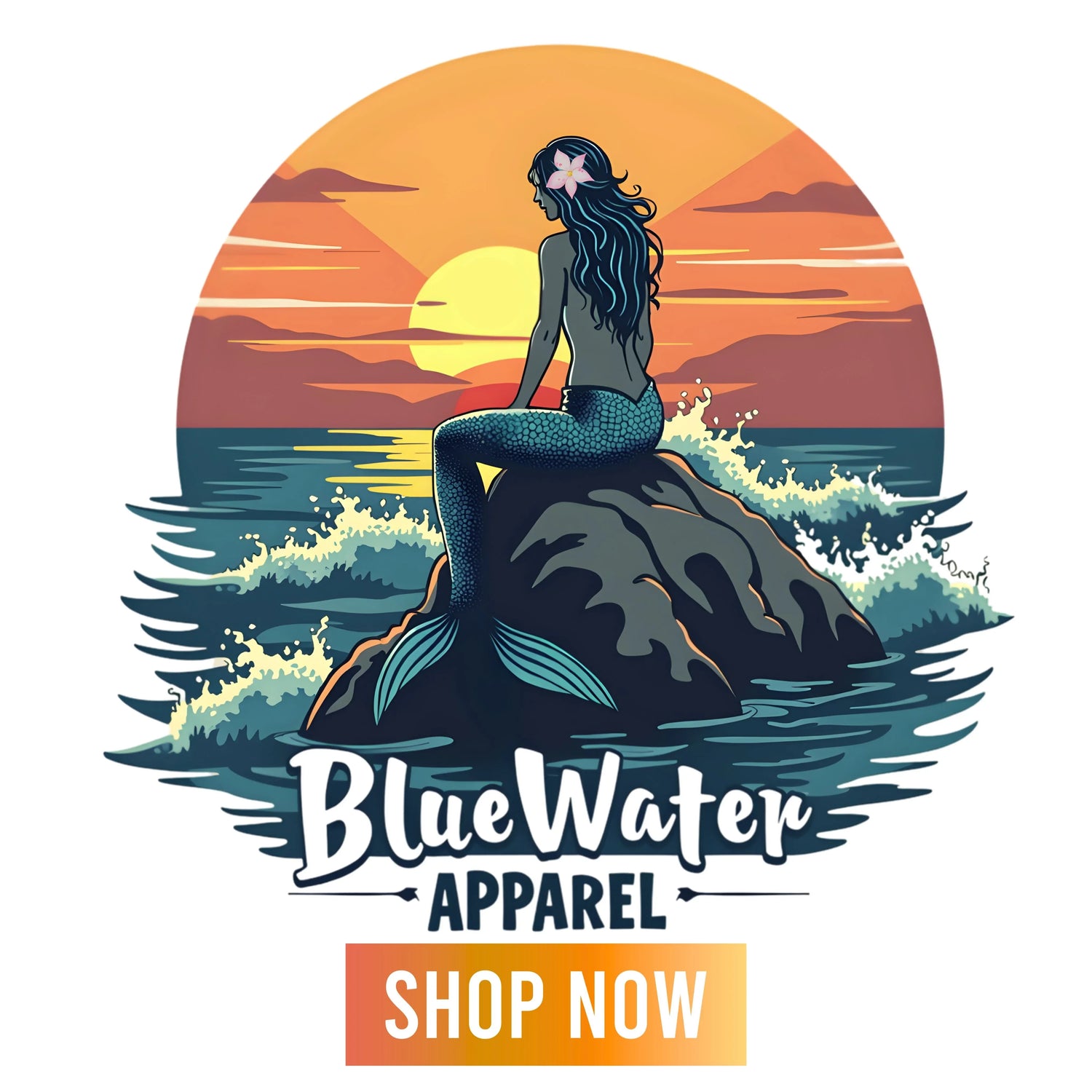 Mermaid Sunset Shop Now Button