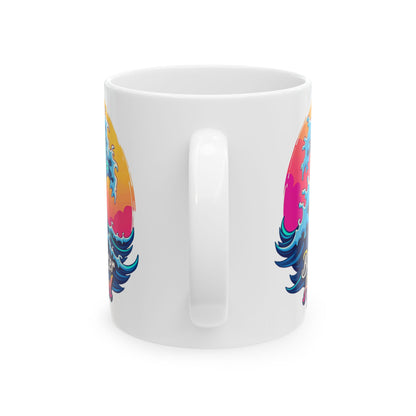 Retro Graphic Ceramic Mug - Retro Wave by Blue Water Apparel
