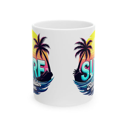 side view of retro surf mug by blue water apparel